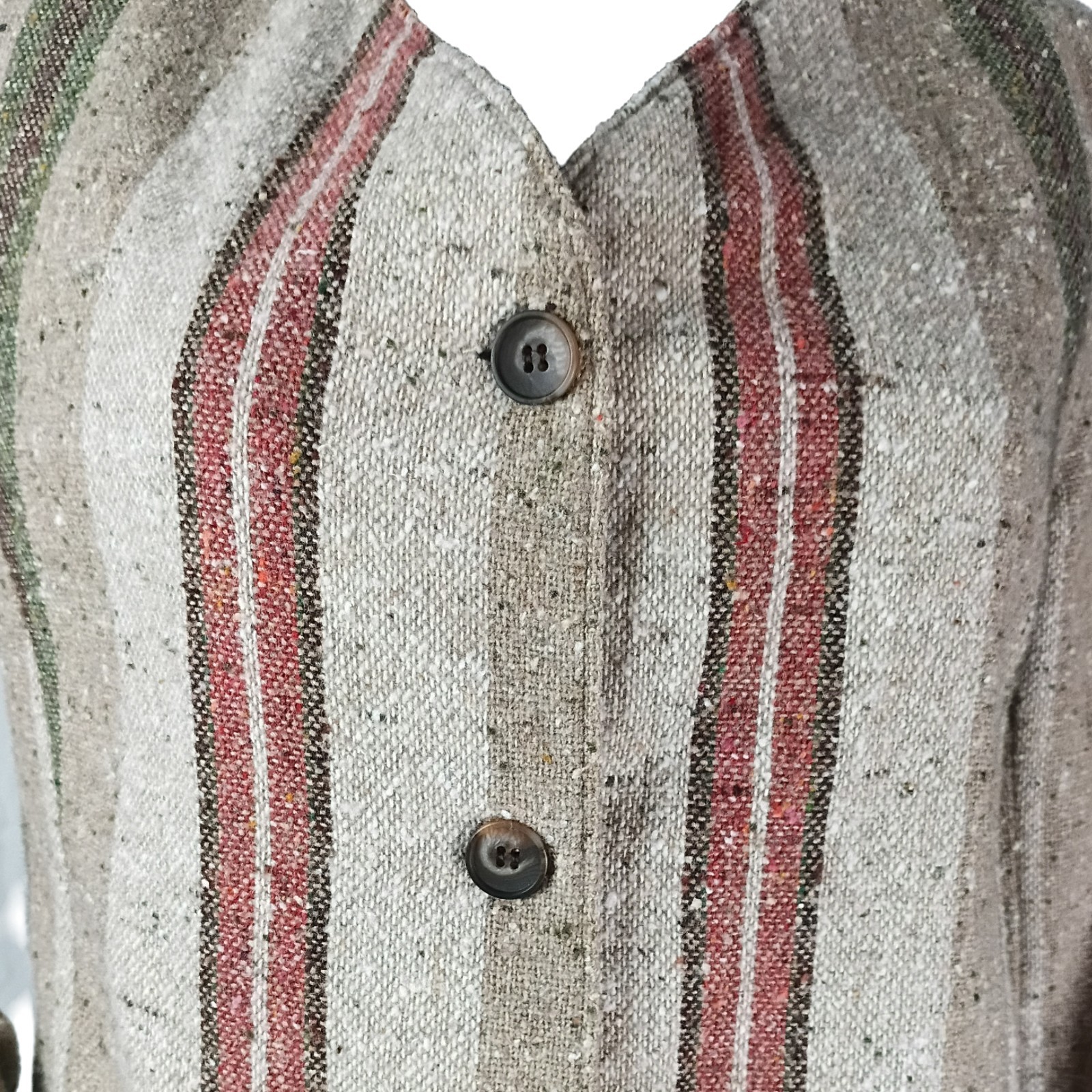 VTG Legend’s Vertical Striped Wool Collarless Blazer Jacket Women’s Size 18 Reg
