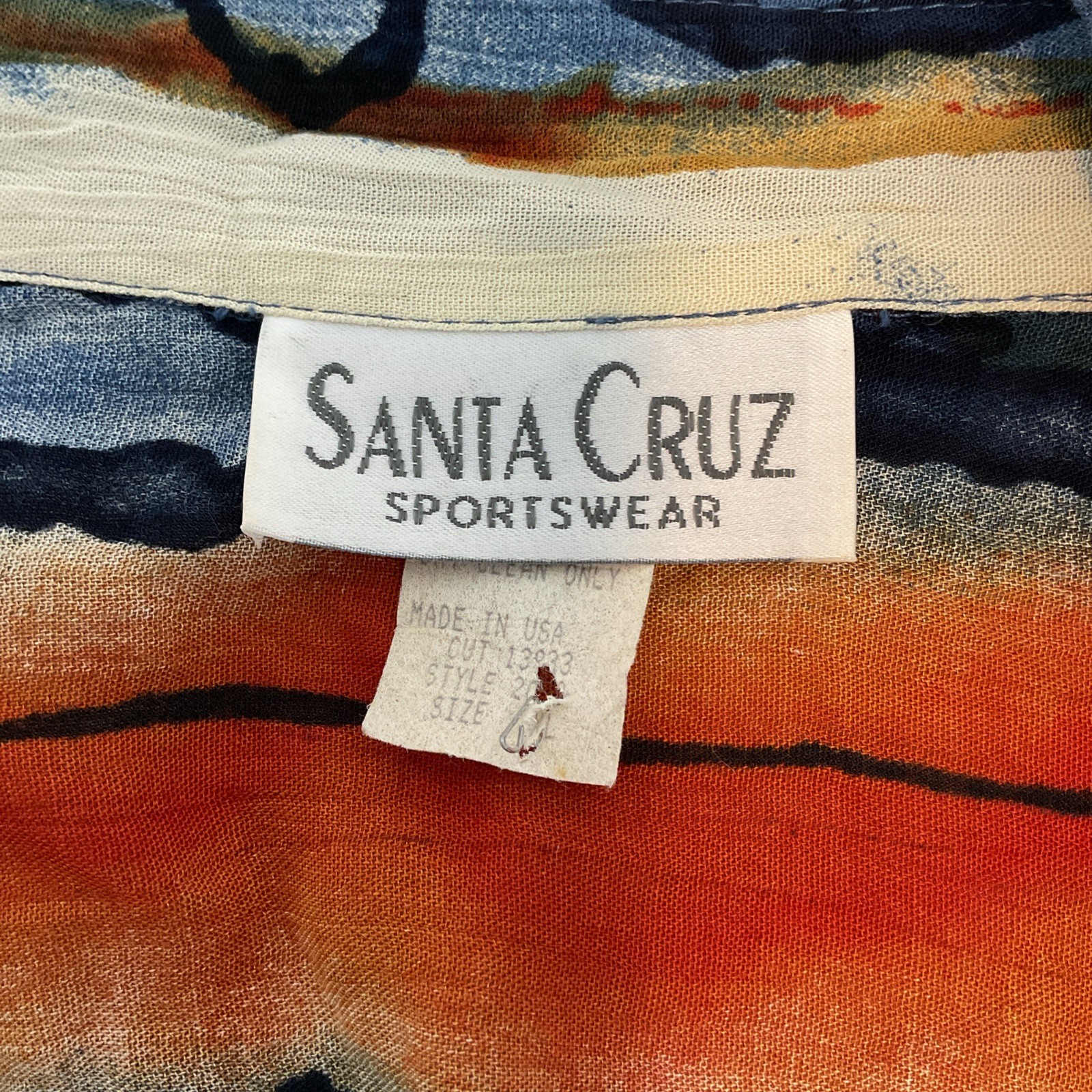 Vintage 90s Santa Cruz Sportswear Jacket Blazer Duster XL Open Aztec Western