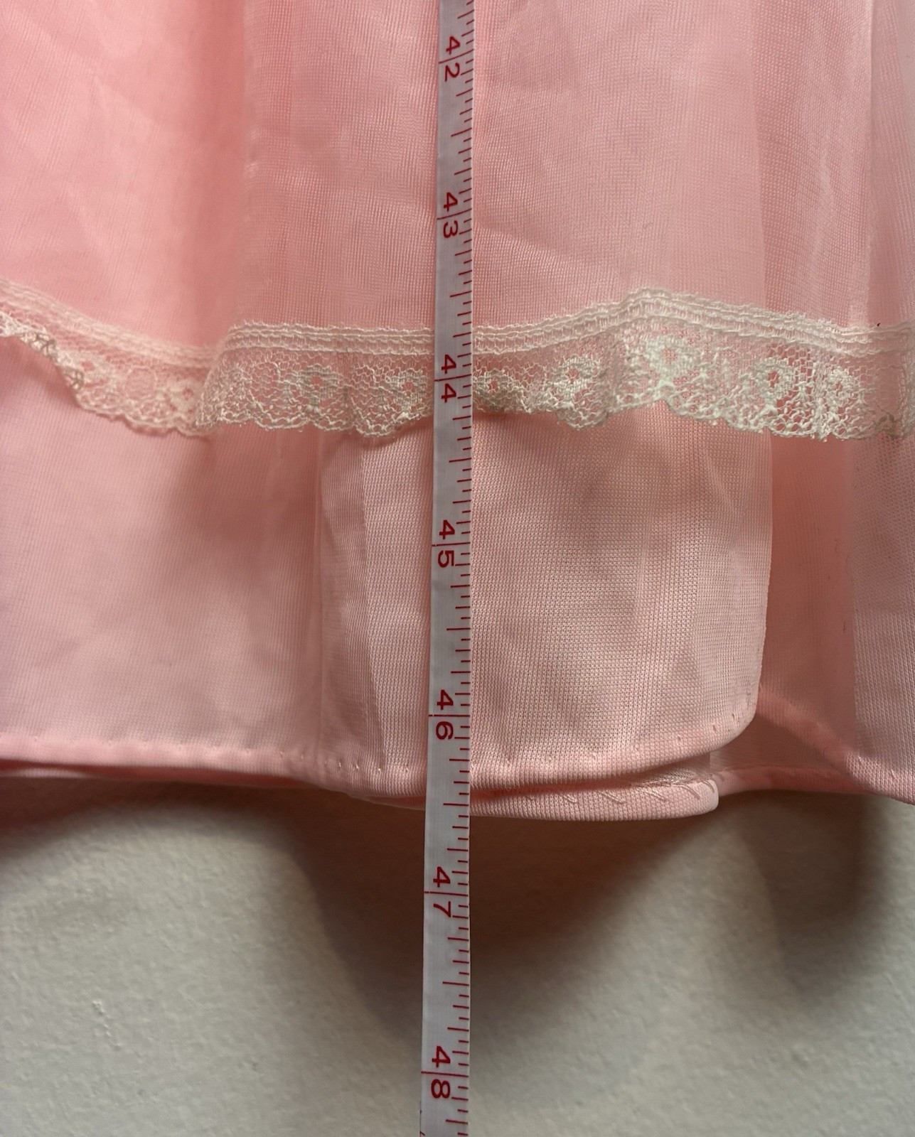 Vintage Lisette by Al Sterling Pink Nylon Lace Trim Nightgown Women’s Medium