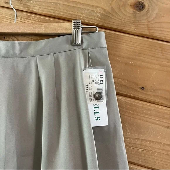 NWT IZOD Vintage Taupe Olive Green Seashells Wrap Skirt with 2 Pockets S 10