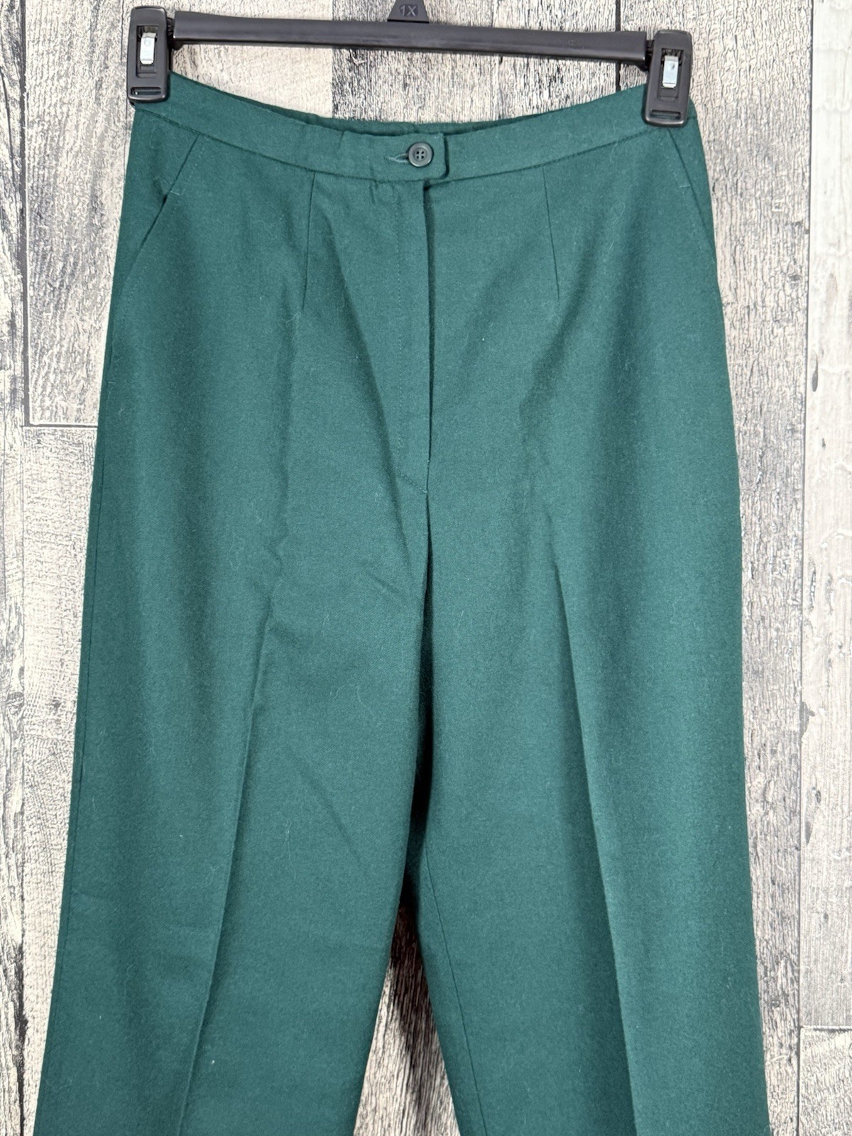 NWT Vintage 80s Miss Pendleton Green Wool Pants Pleated High Waist Ankle Size 8