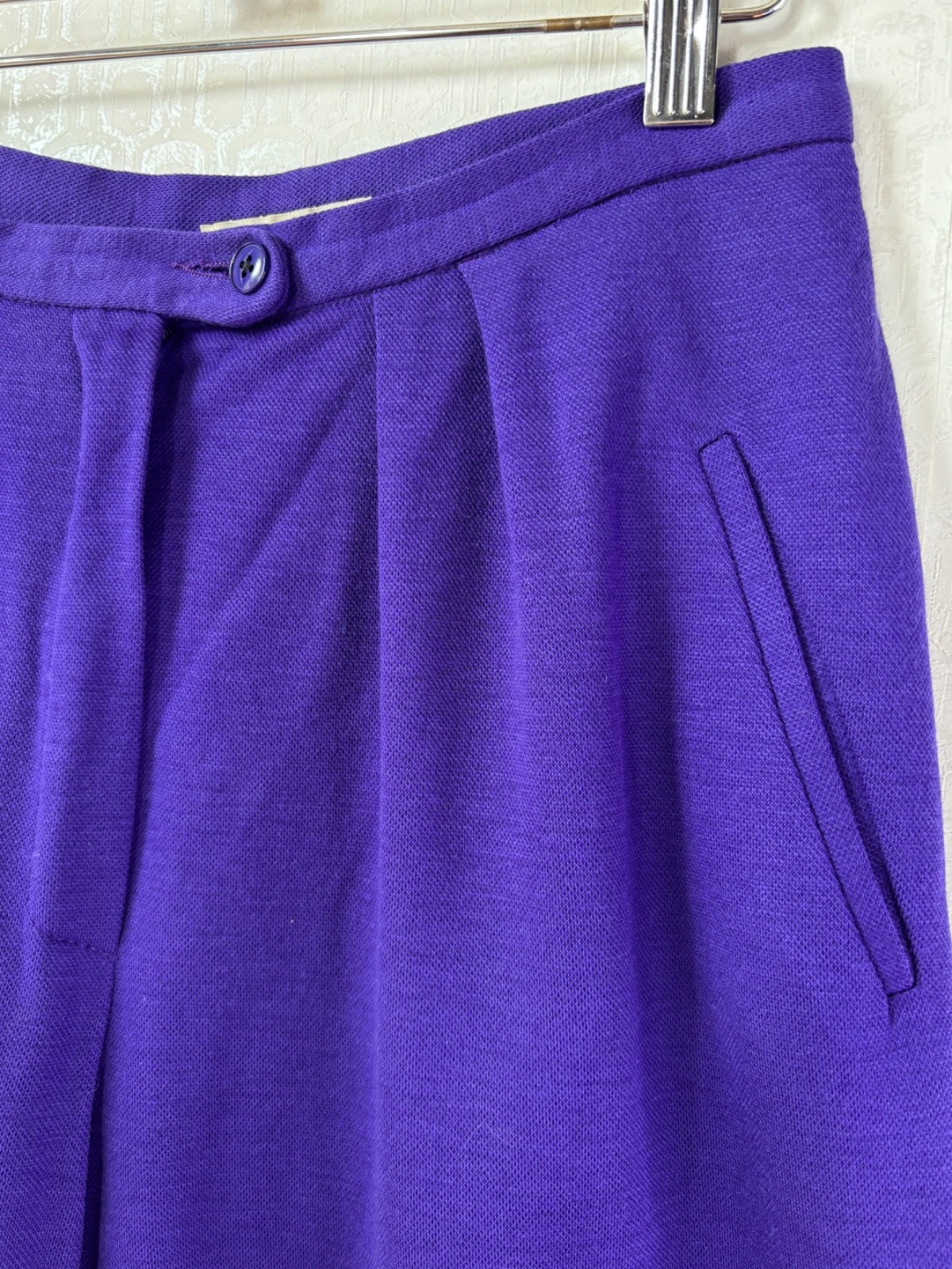 VTG 90’S SONIA RYKIEL PURPLE WOOL KNIT BAGGY WIDE LEG PLEATED TROUSER PANTS*XS/S