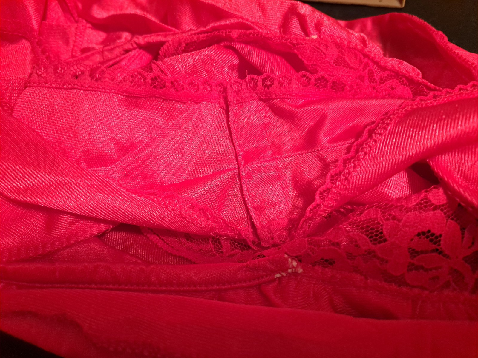 VTG Fantasy Nightwear Red Hi Cut bodysuit Sz Small Negligee USA Snap Crotch