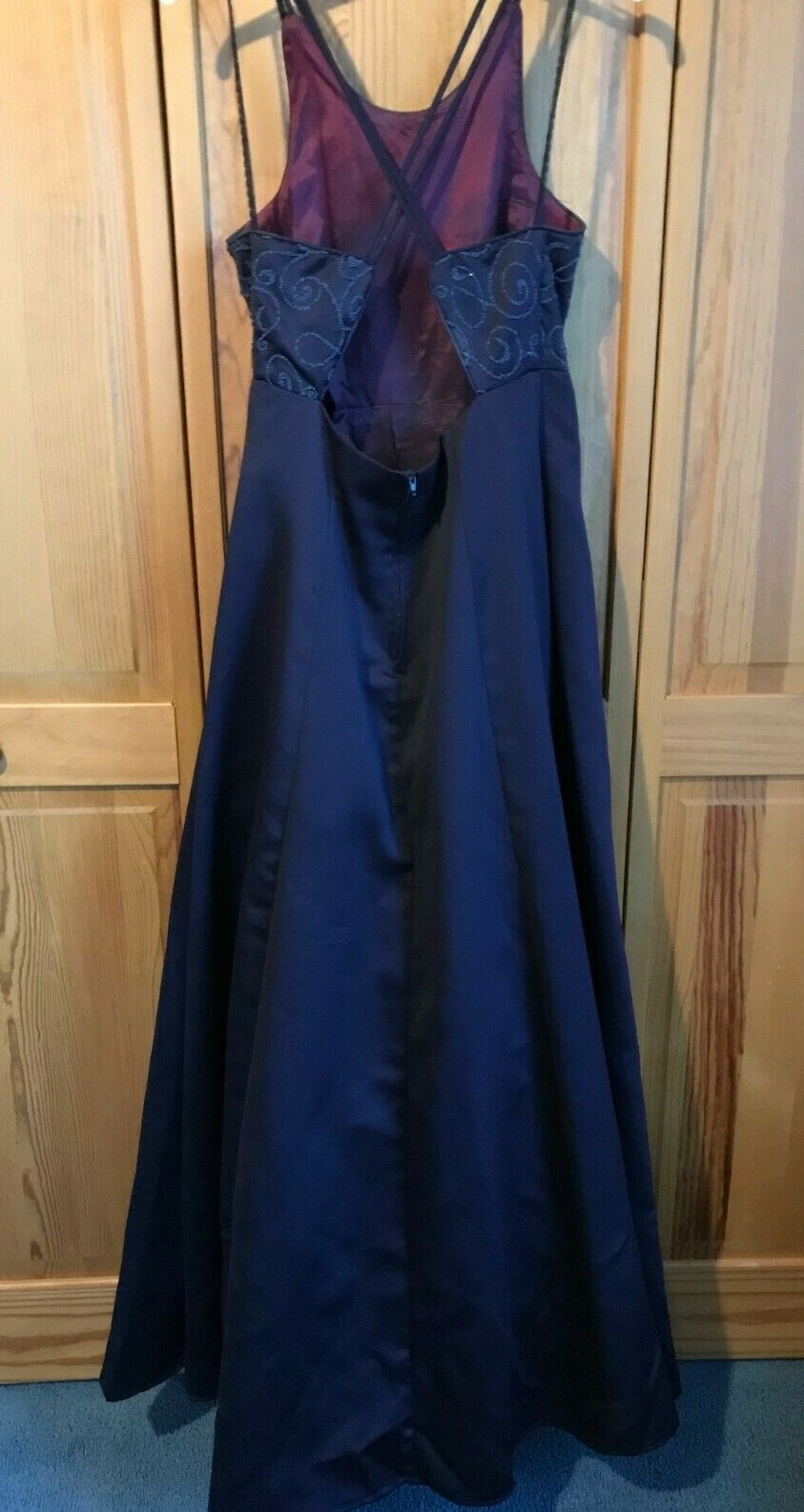 BE SMART VTG 11-12 Purple Sleeveless Beaded lined Floor Length Evening Gown