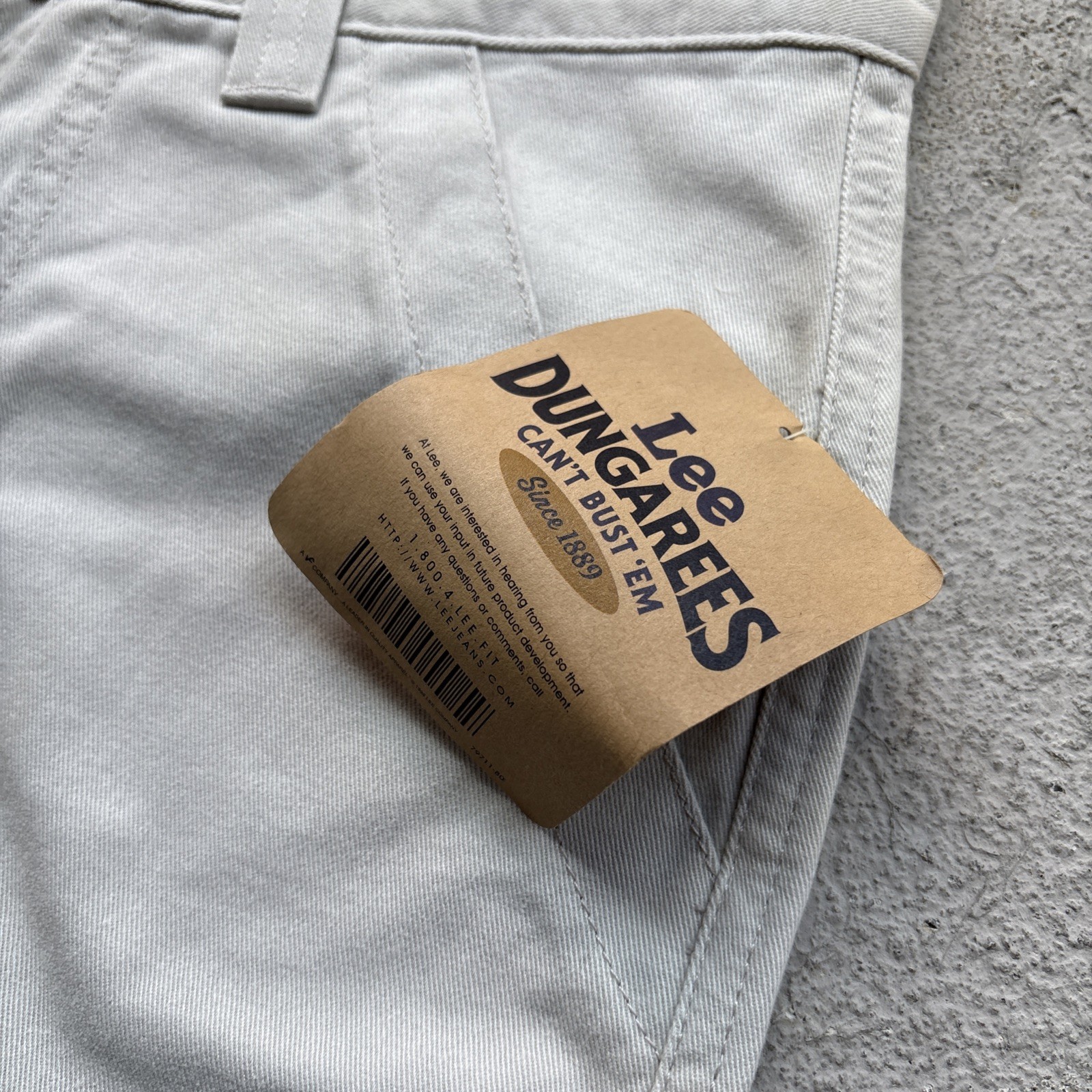 Deadstock VINTAGE 90s Lee Dungaree Chico Fatigue Military Pants 7 Khaki Baggy