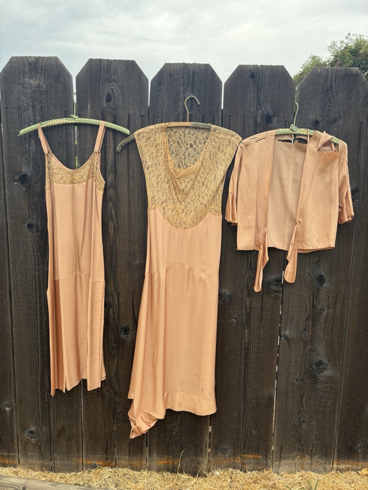 Vtg 20’s/30’s Silk 3 Piece Set Shattering Throughout For Study Or…