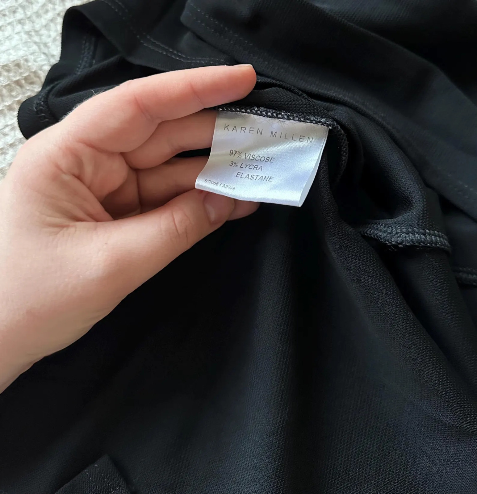 Vintage 90, 2000s, black maxi skirt with slit by Karen Millen