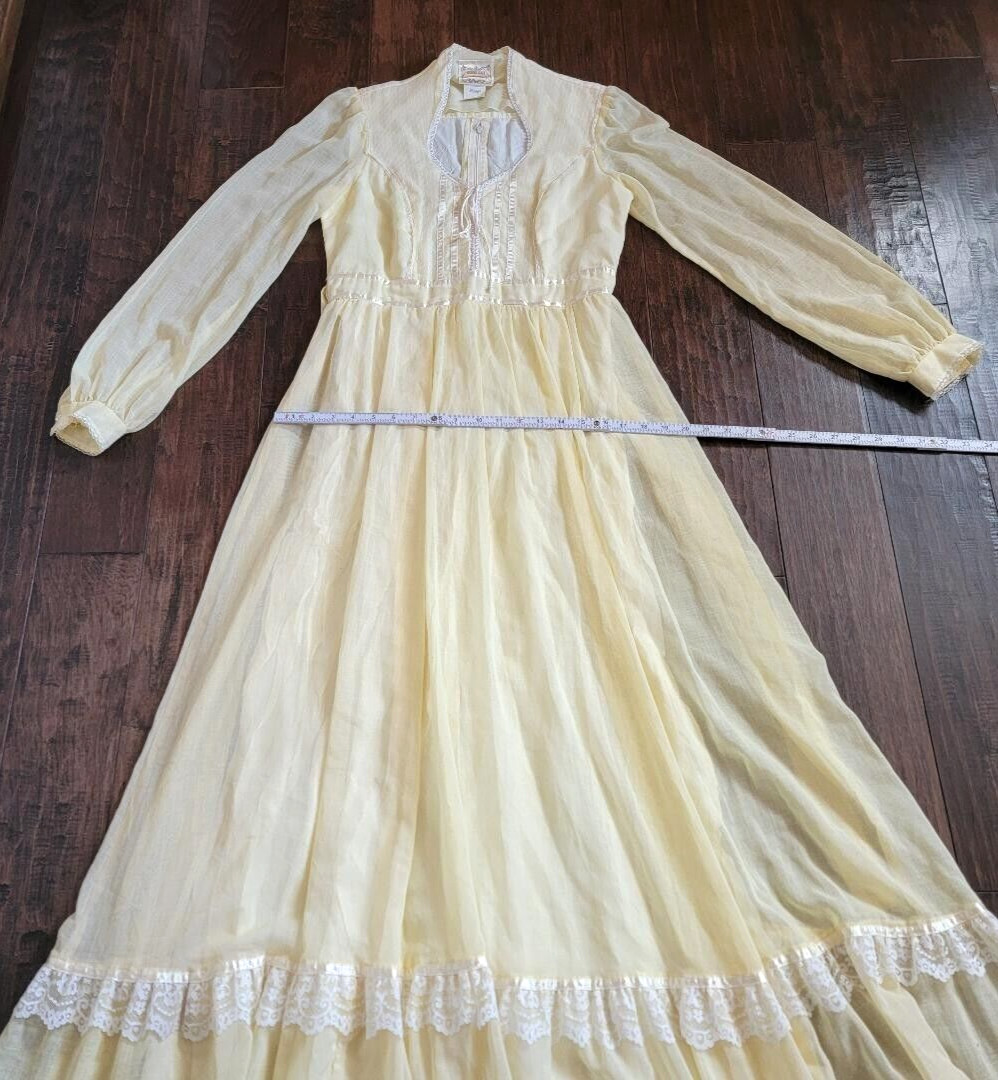 Gunne Sax Romantic Renaissance Bridal Collection Maxi Dress Vintage SZ 13 FLAWS