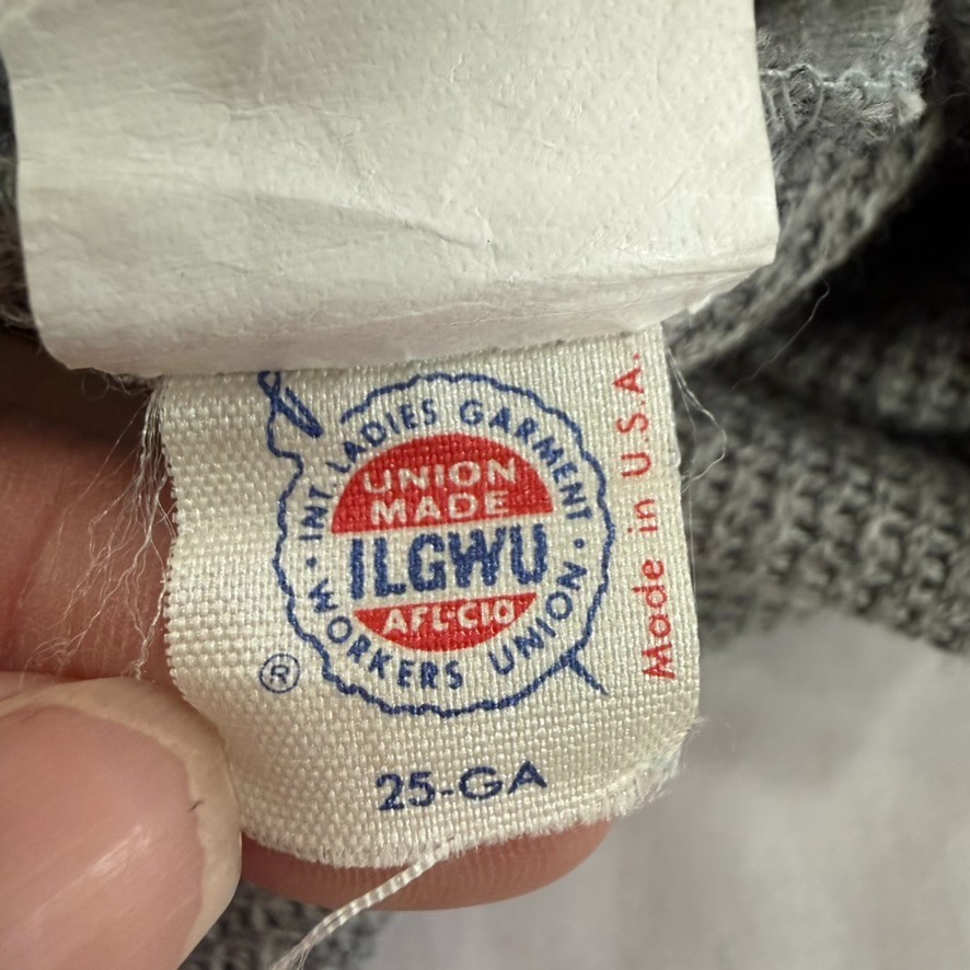 Vintage Marty Gutmacher Gray Short Sleeve Sweater ILGWU Union Made USA Size 8