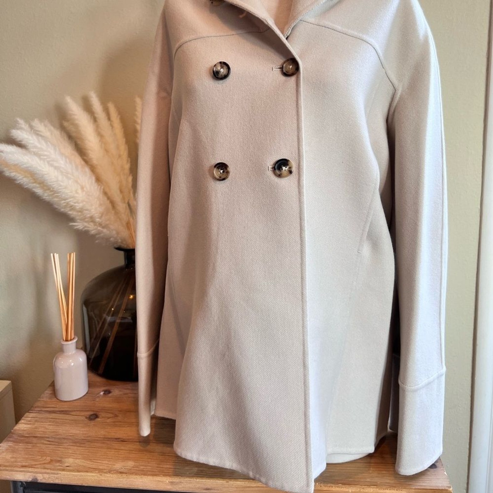 Massimo Alba Beige Hooded 100% Wool coat