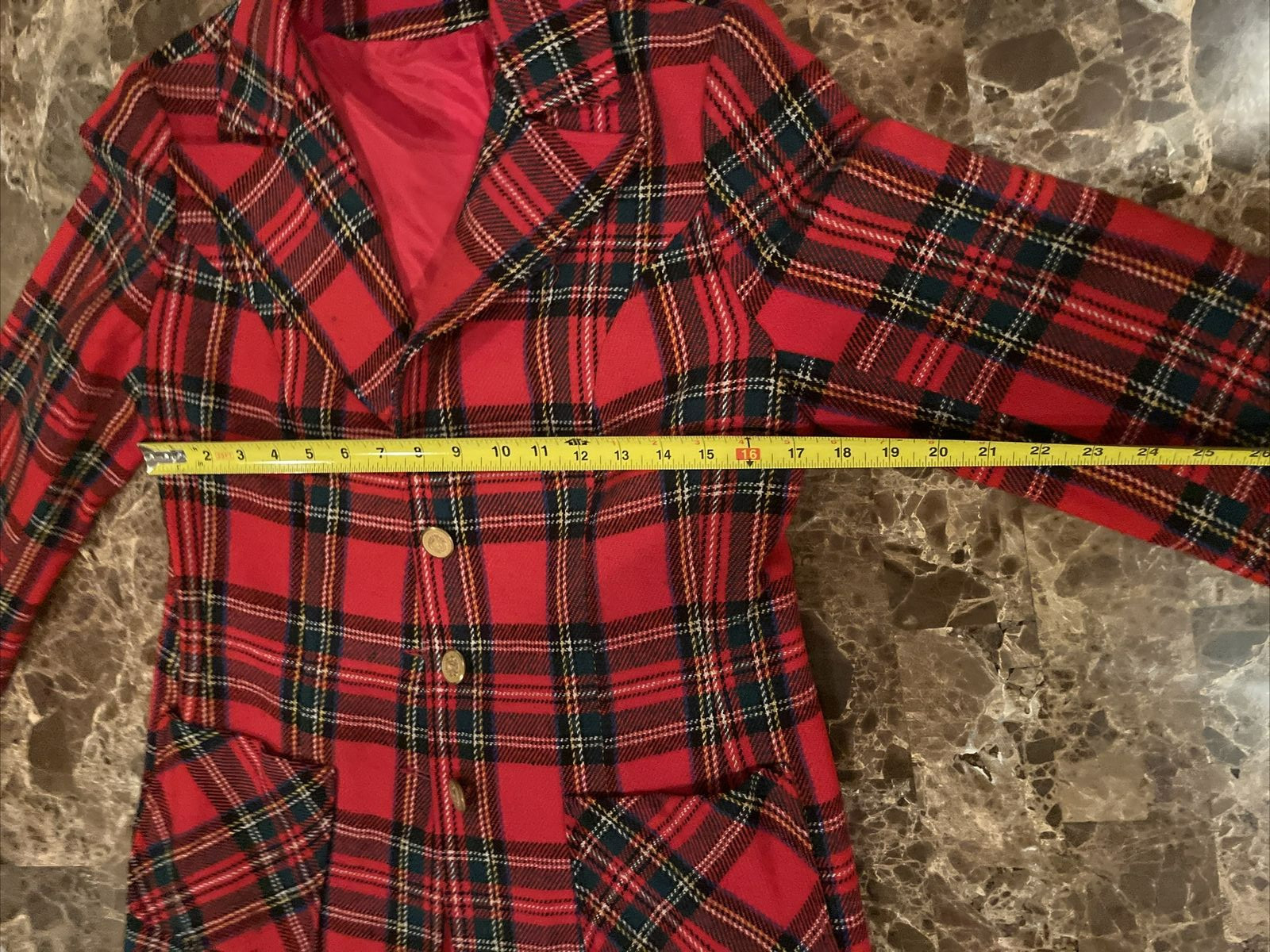 Vintage Prestige of Boston Tartan Plaid Blazer 14 S/M Mid century 60s