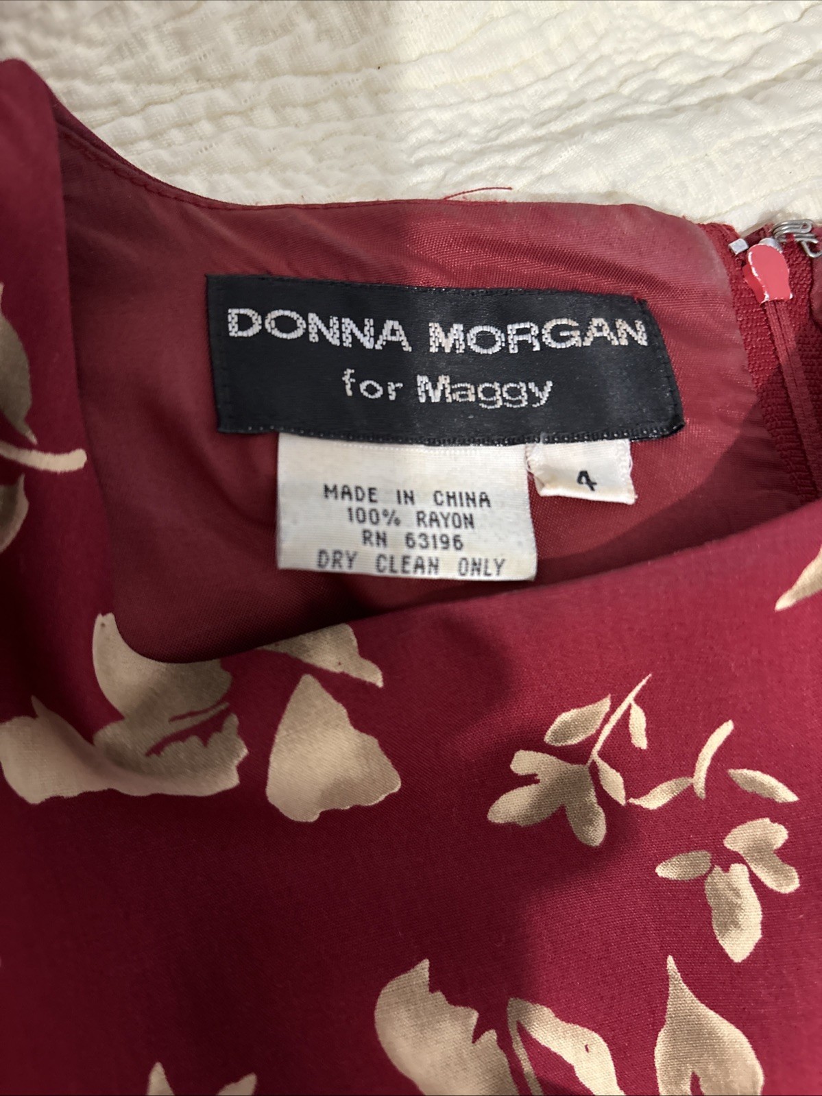 Vtg Donna Morgan Floral Maxi Dress Red With Flower Pattern Sz 4 Beautiful