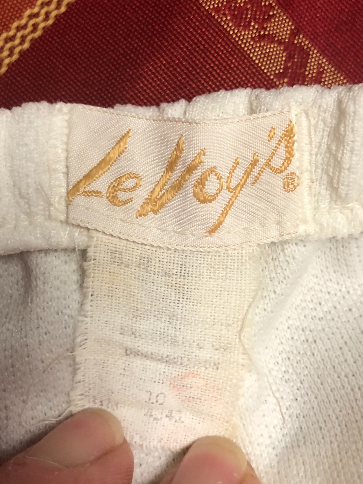VTG 70s Le Voy’s White Textured Polyester Flare Bell Bottom Pants Sz 10