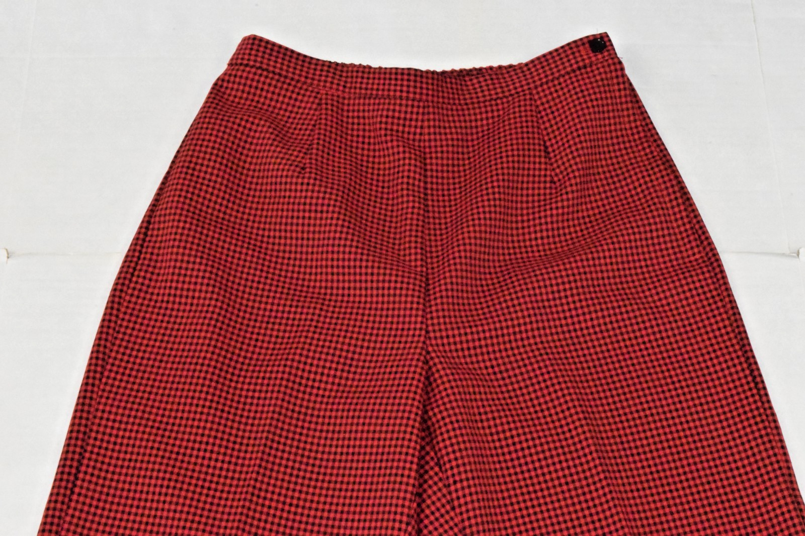 Vintage Suit Set First Option Size 6 80s Red Black Gingham Plaid Poly Made USA