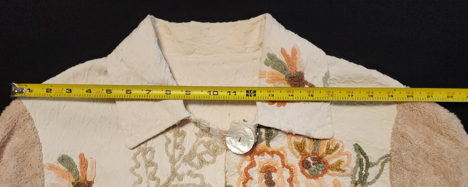 VTG Chenille Jacket Blanket Coat Bedspread Robe Deep Pile Floral 90s Does 50s