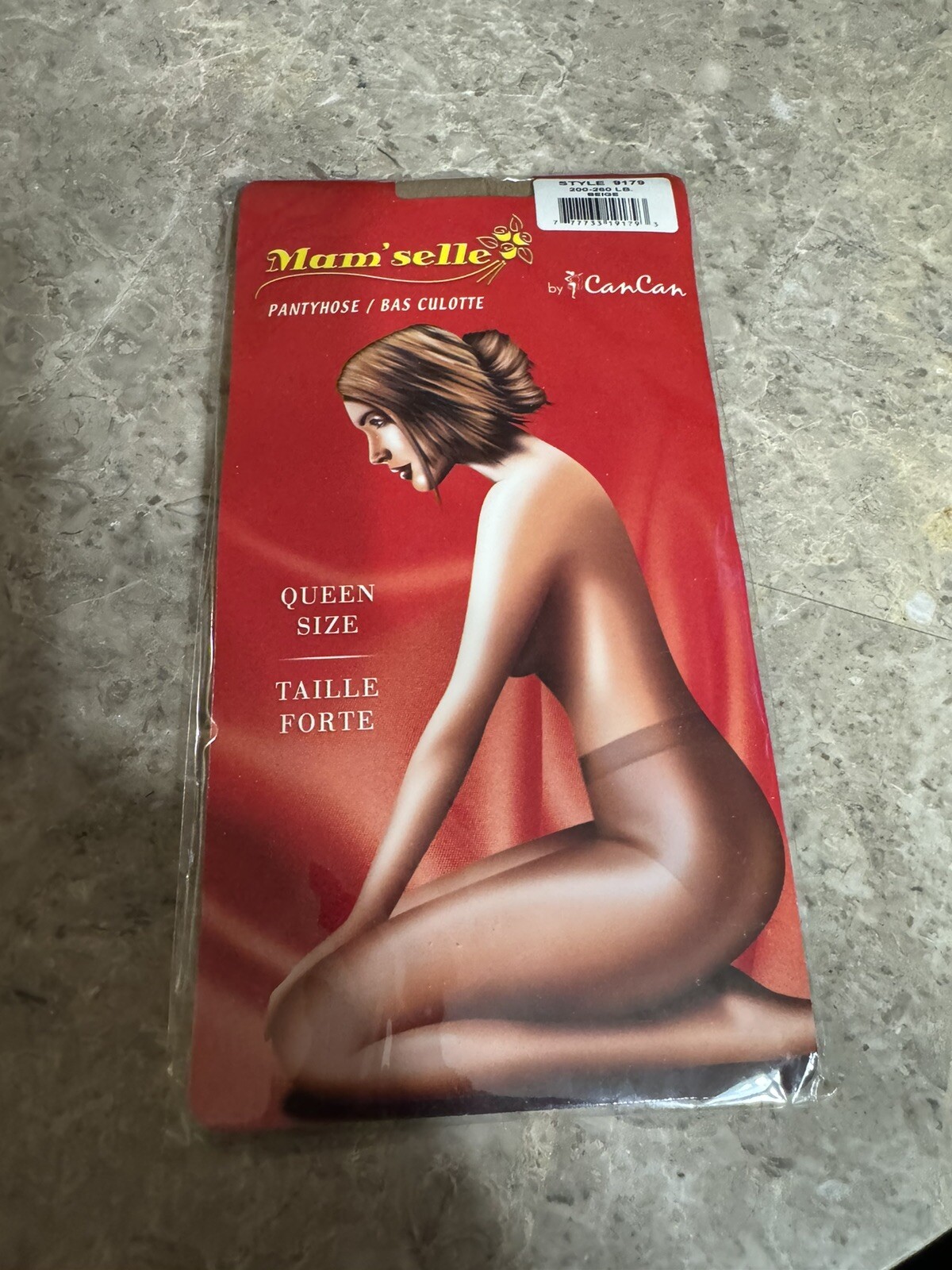 VINTAGE CAN CAN MAM ‘ SELLE PANTYHOSE! SIZE QUEEN 200-260 LBS BEIGE. NEW!