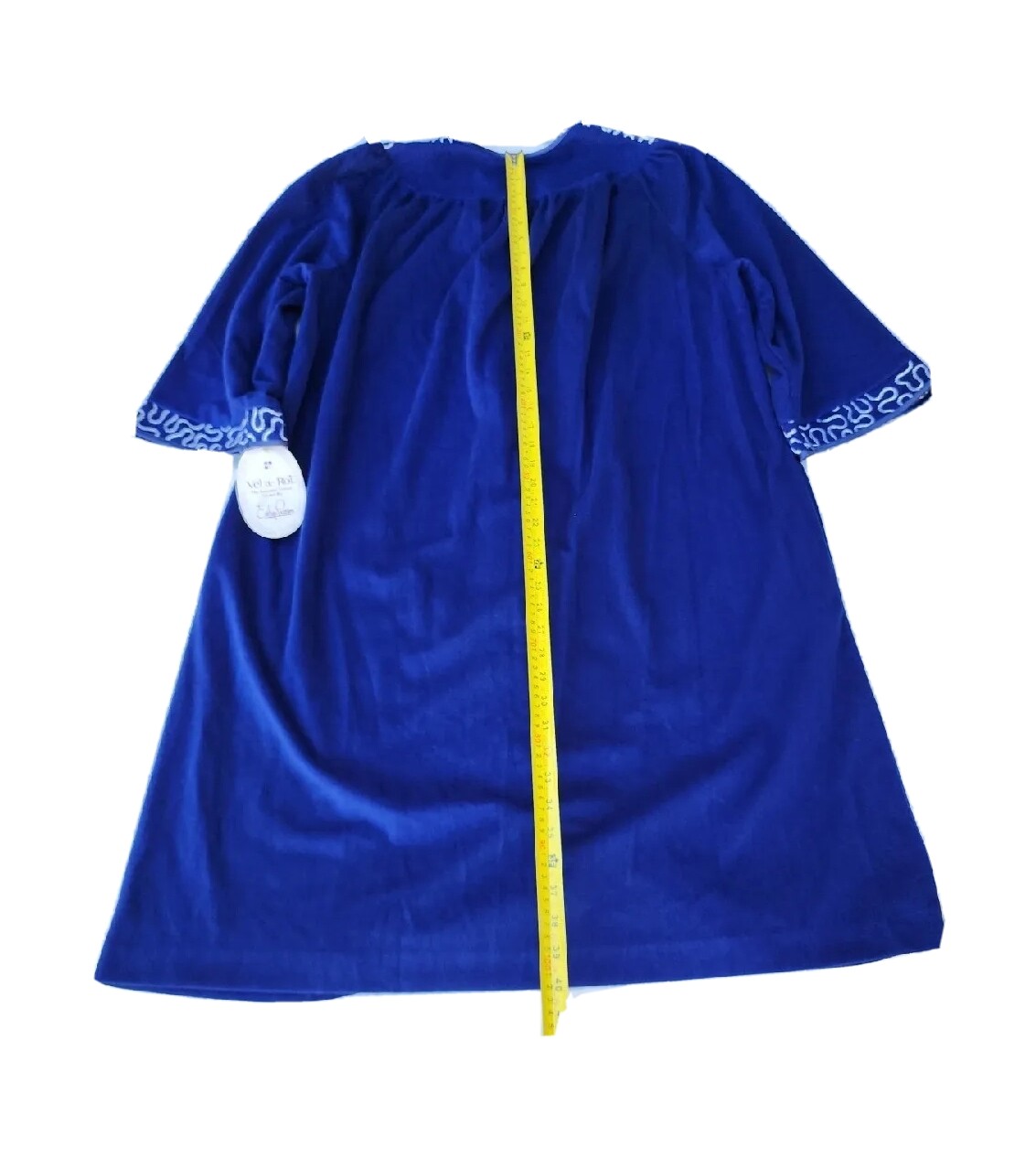 VTG USA Evelyn Pearson Dacran Blue Du Pont Caftan Robe Housecoat Women’s Sz L