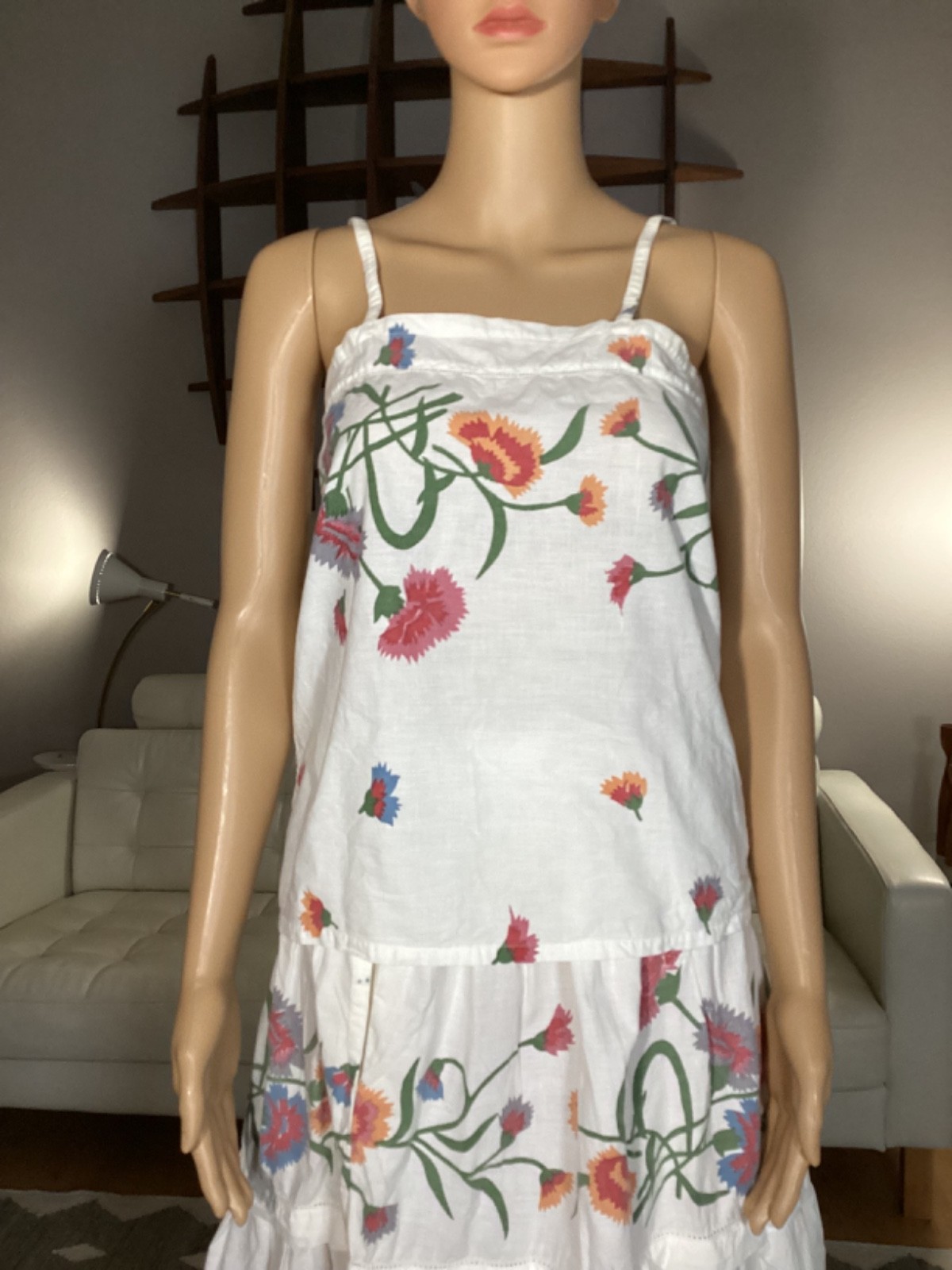 Vintage Early 80s Freestyle Cotton Floral Top & Skirt Set Cottagecore Boho