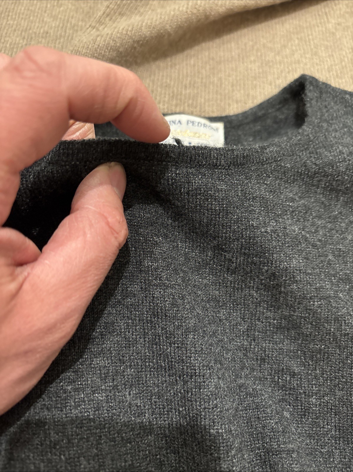 Made In Italy Vintage Cashmere Shirt. Tina Pedroni. Milano Genova L