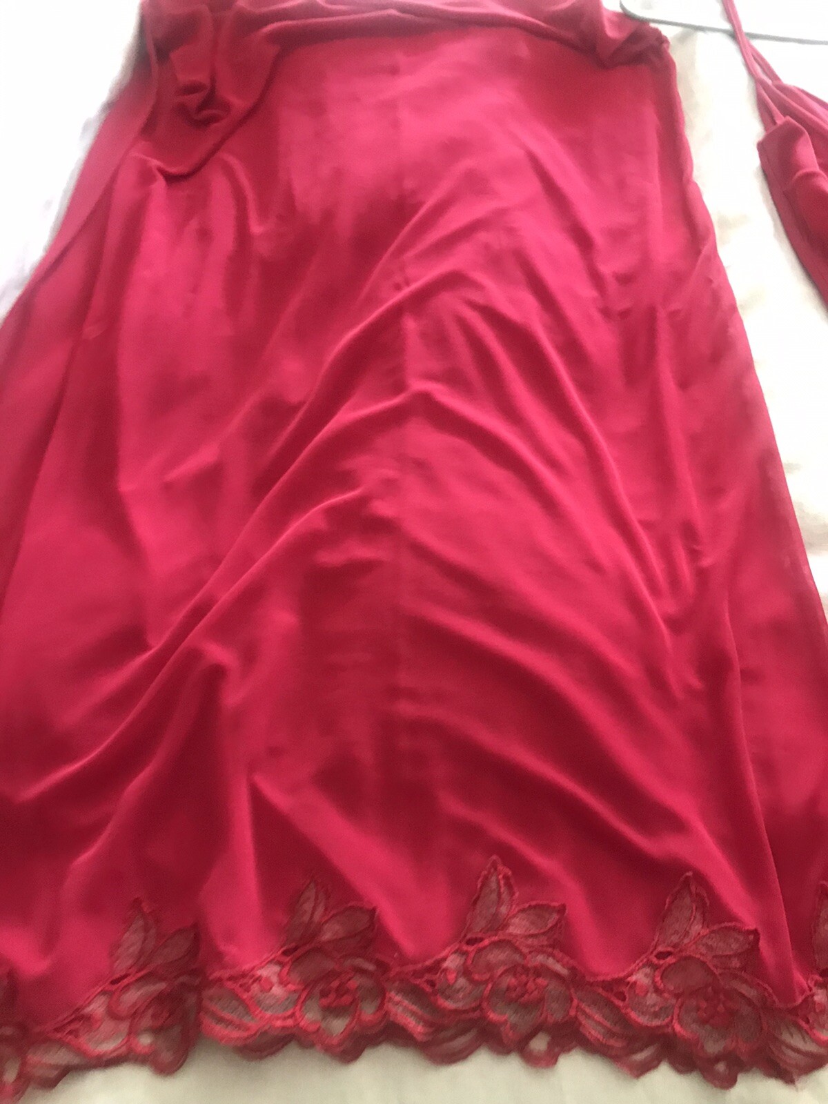JEWEL RED EVENING COCKTAIL STRAPPY DRESS PANT SUIT/WRAP SCARF MADE IN PARIS