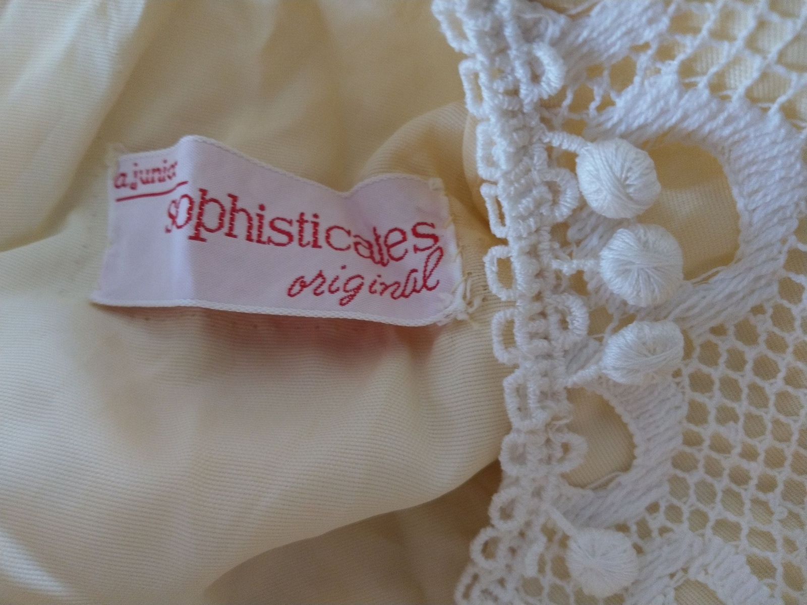 Vintage 60s Junior Sophisticates Originals Ivory Lace Dress S/M Women