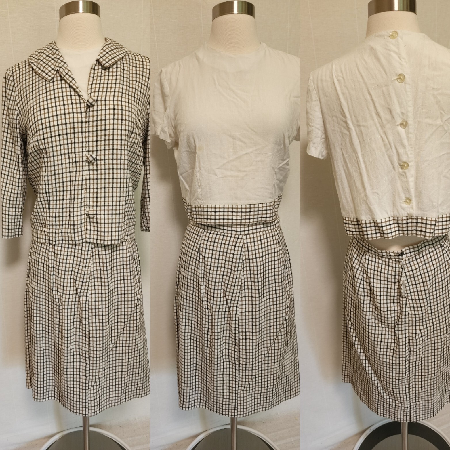 1960s Womens Vintage Matching 3 Piece Skirt Set Top and Jacket by Its a Sharmon