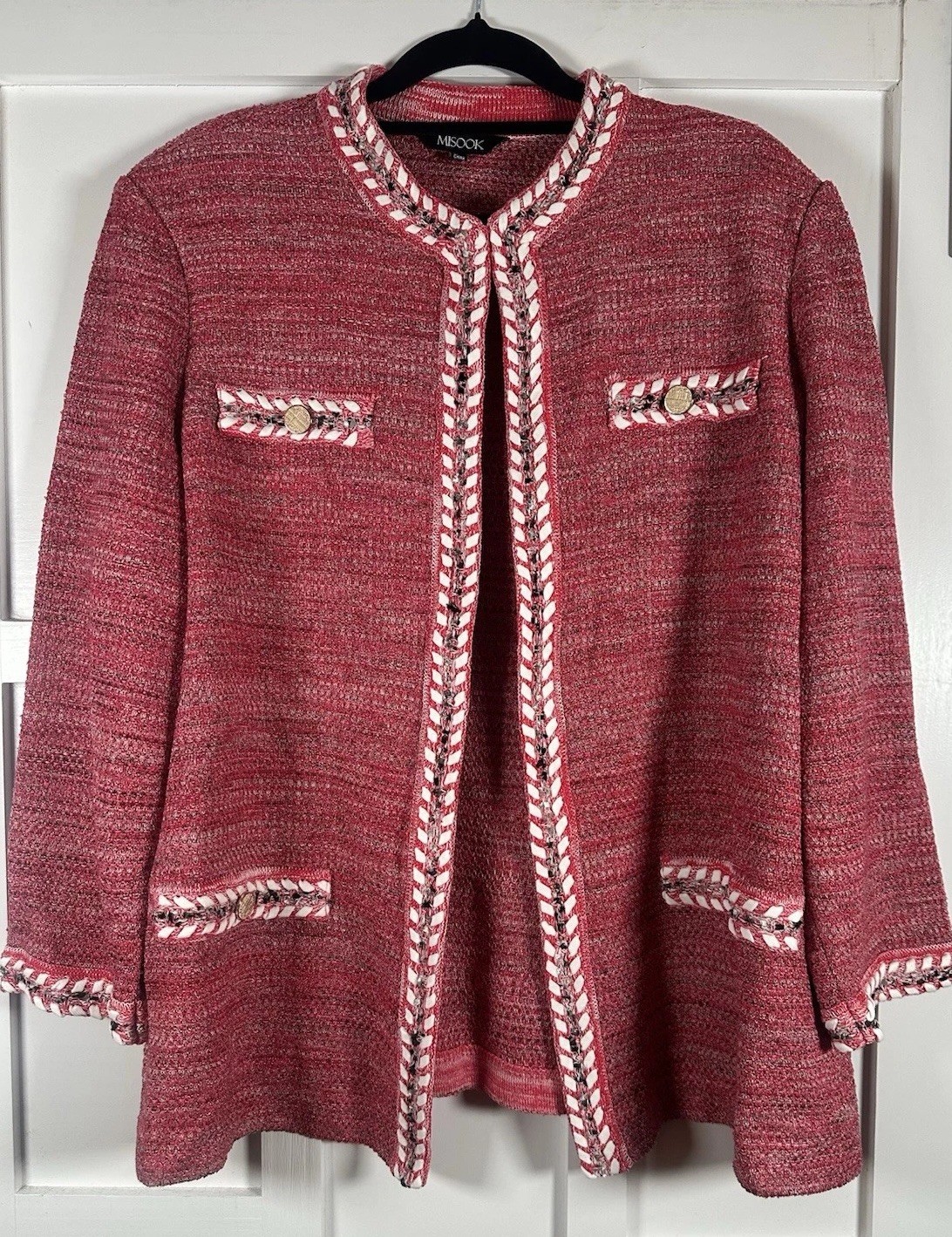 Misook Women’s Pink Taylored Long Sleeve Woven Suit Jacket Plus Sz 2x