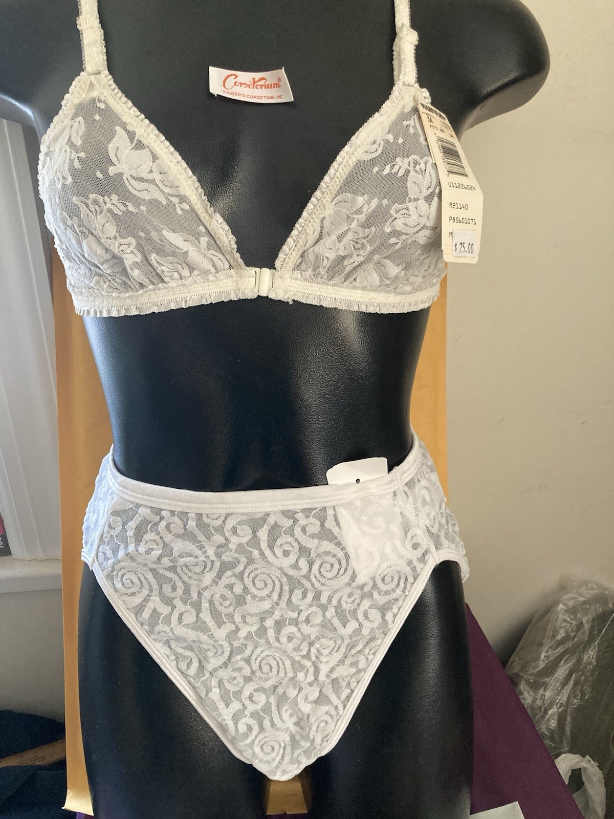 Vanity Fair Panties Cafe Au Lait, White Semi Sheer Lace Hi Cut Briefs Vtg New