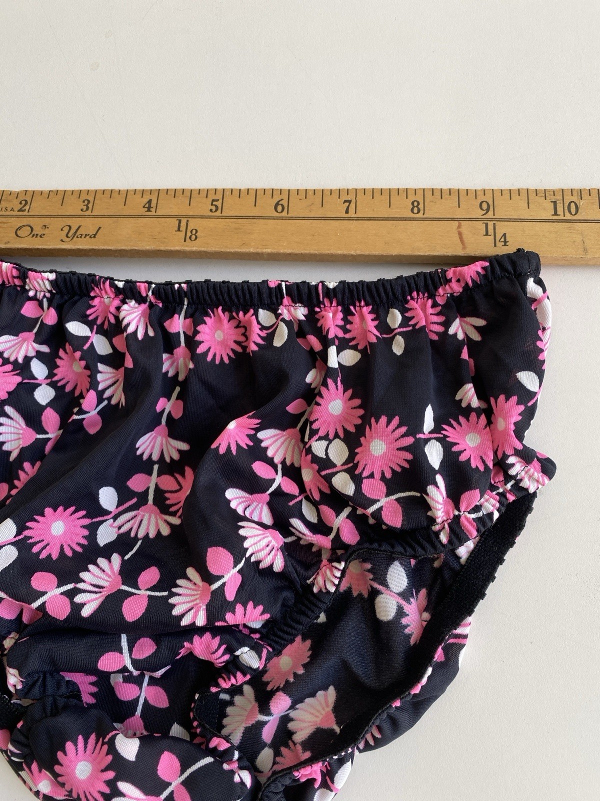 Vintage 60s Harrods 36 Satin Nightgown & Matching Panty Italy Black & Pink