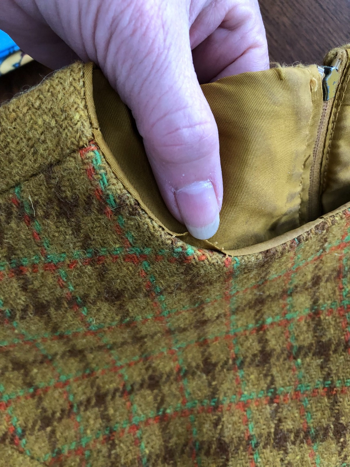Vintage 1960s Women’s Wool Plaid Coat & Matching A-Line Dress see measurements