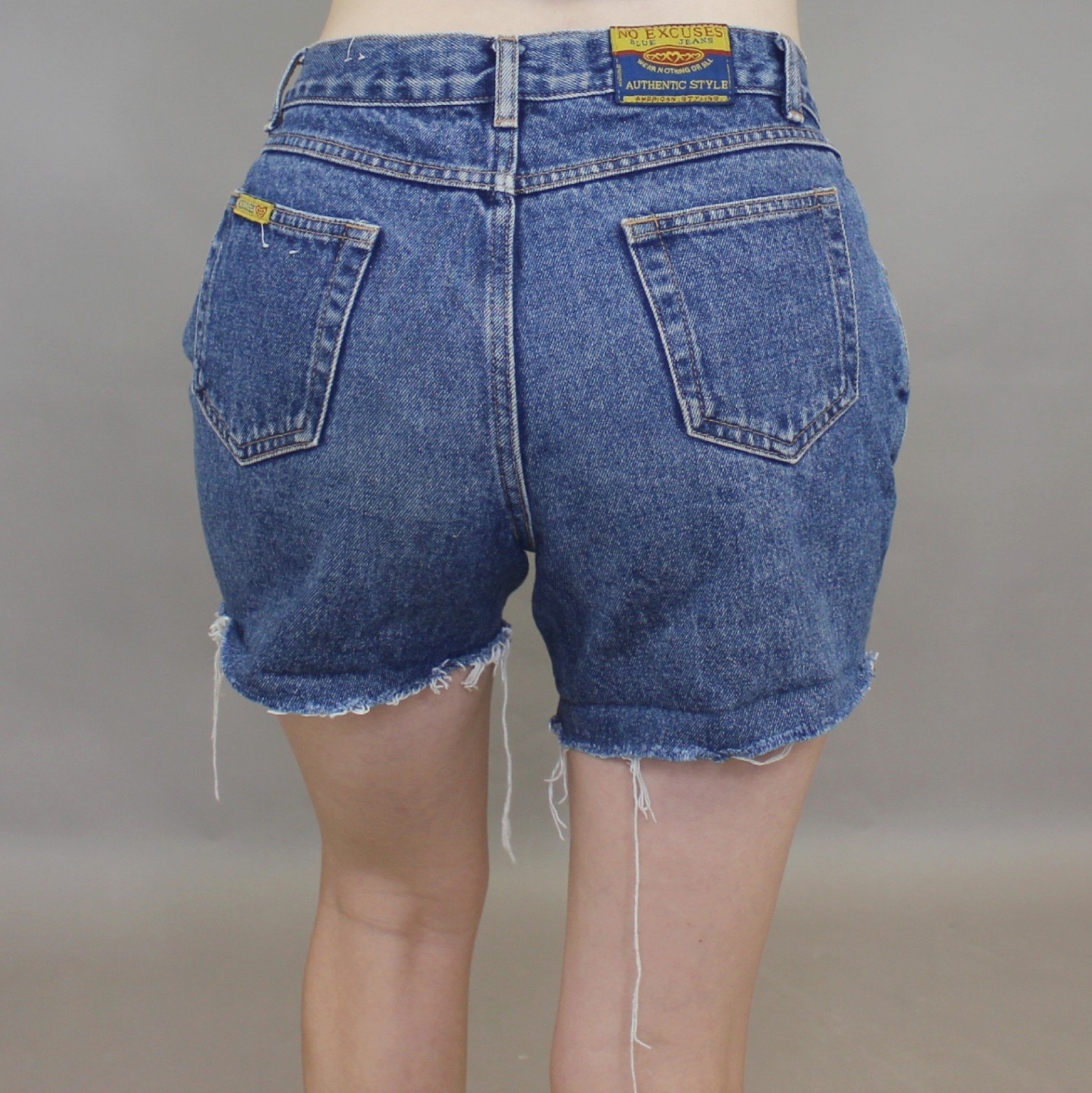 Vintage 90s Denim Cut off Shorts by No Excuses Blue Jeans