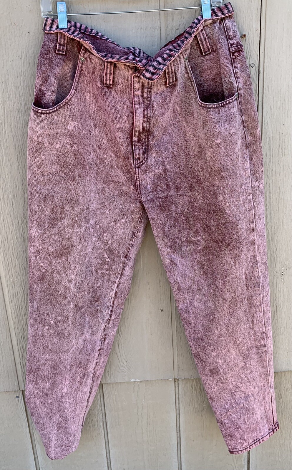 vintage Pepe Jeans acid wash high A waist tapered leg size 12/30 35 waist