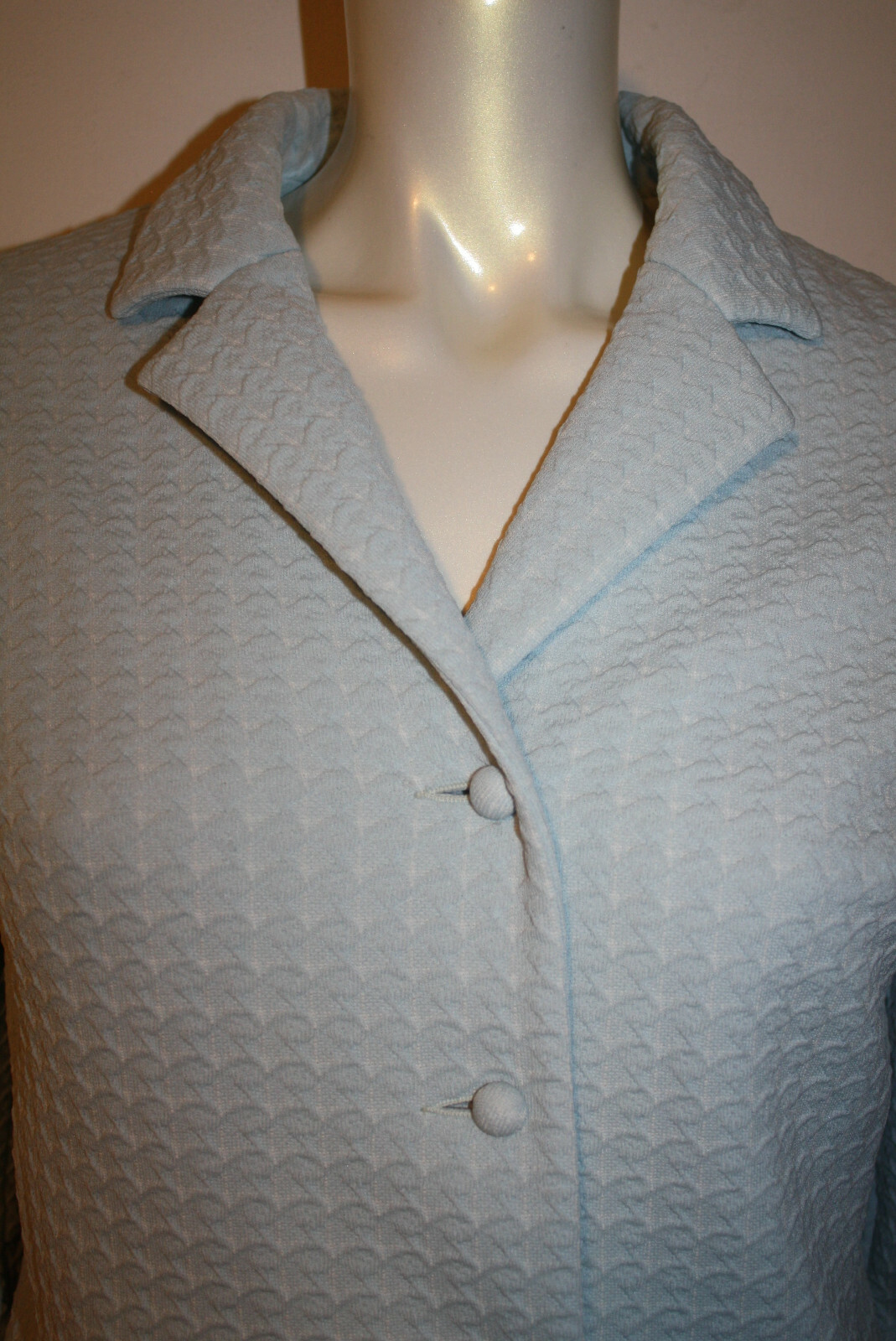 Vintage Light Blue Knit Suit Jacket 6 8 10 Amazing Button Details German Austria