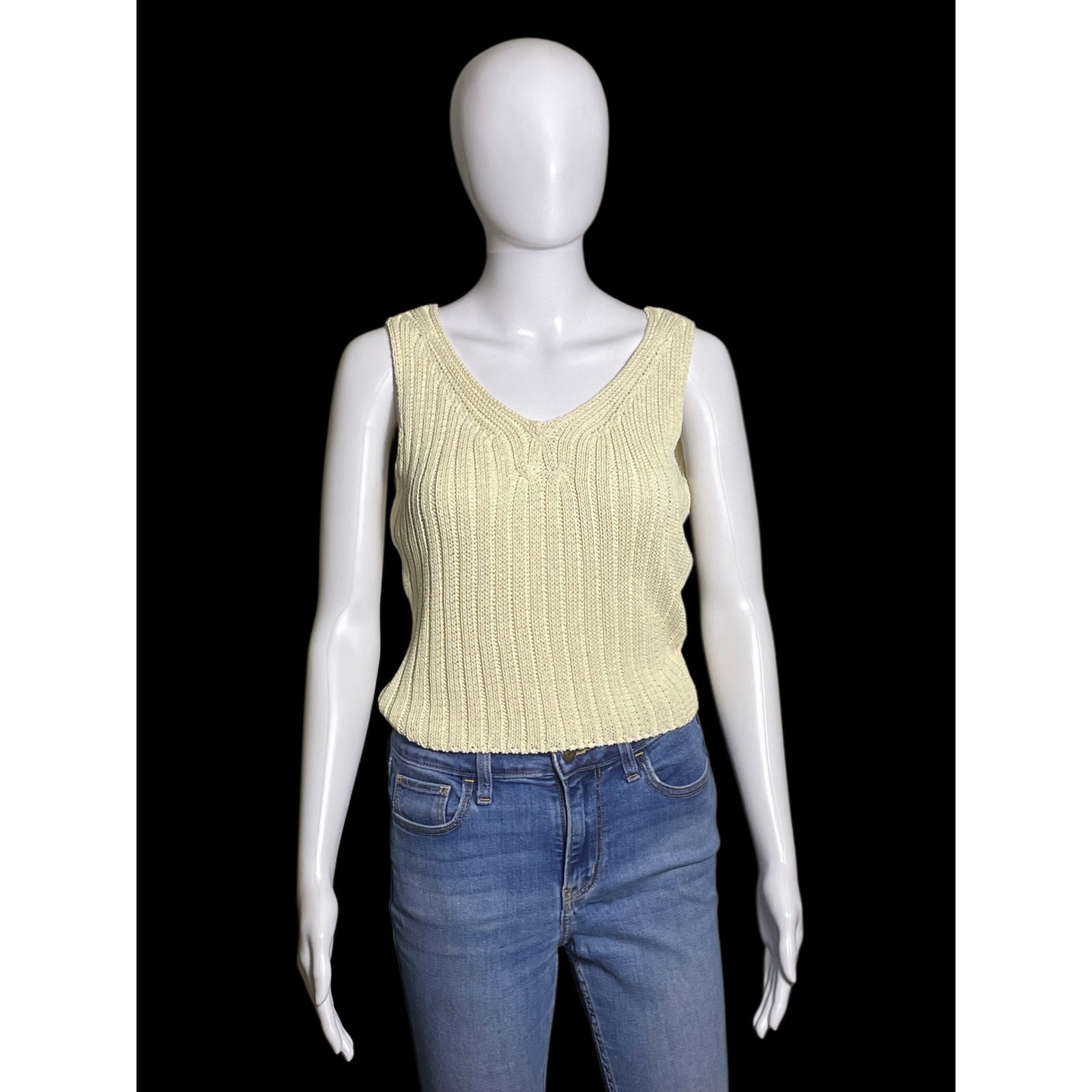 Vintage Balenciaga Knit Ivory Crochet Sleeveless Women Vest From Japan Medium