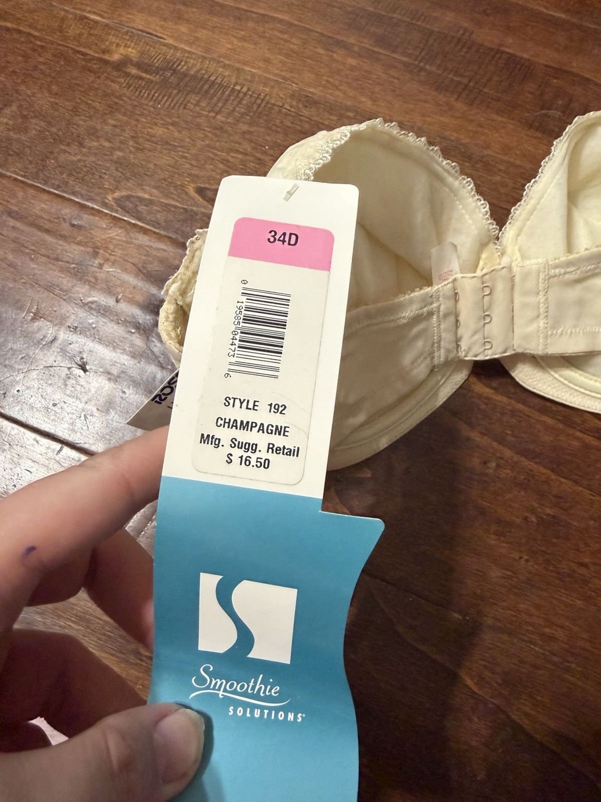 Smoothie Solutions Strapless Bra 34D Champagne Vintage NOS 1990s Deadstock