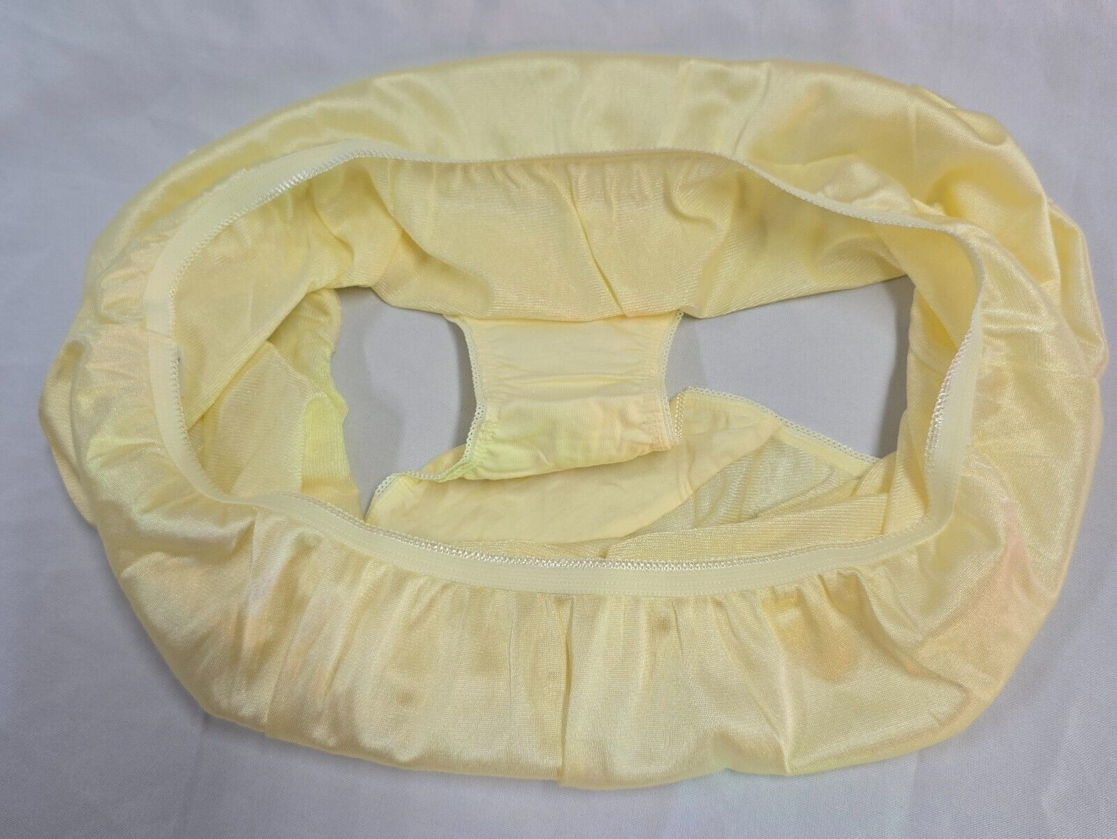 Underscore Granny Panty Shiny Nylon 10/3XL Yellow Mushroom Gusset Sissy