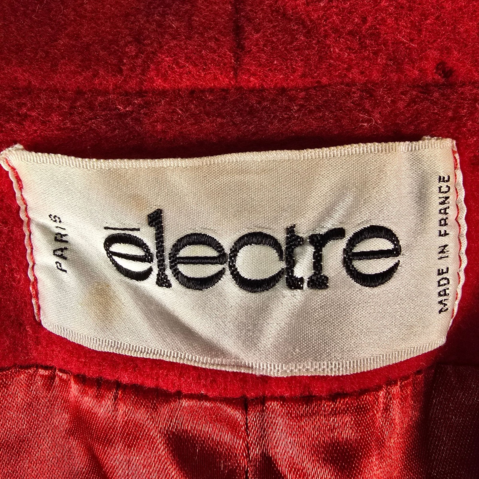 Vintage 1980s Electre Paris Made in France Red Lambs’ Wool Coat (XL) *Fair