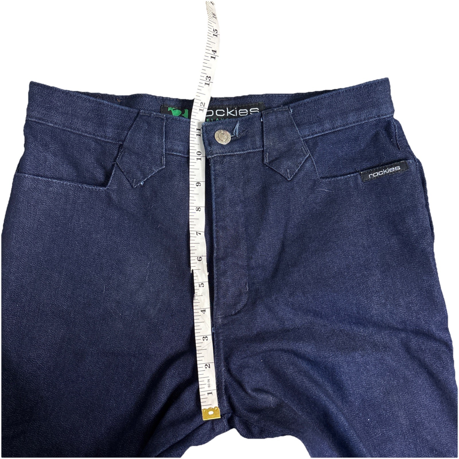 Vintage Relaxed Fit Rockies Jeans Bareback Dark Wash Western 80s Rodeo 28L B8,B9