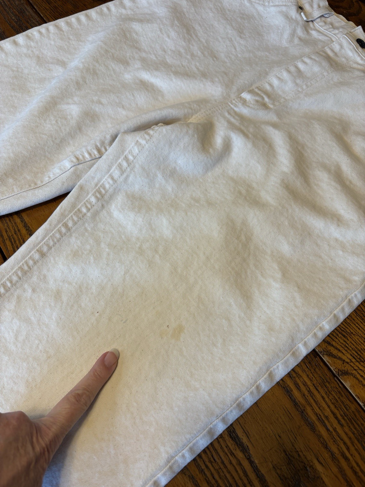Vtg 80s Lee Mom Jeans Women’s 12L Off-White Cream Tapered High Rise 28 x 33 USA