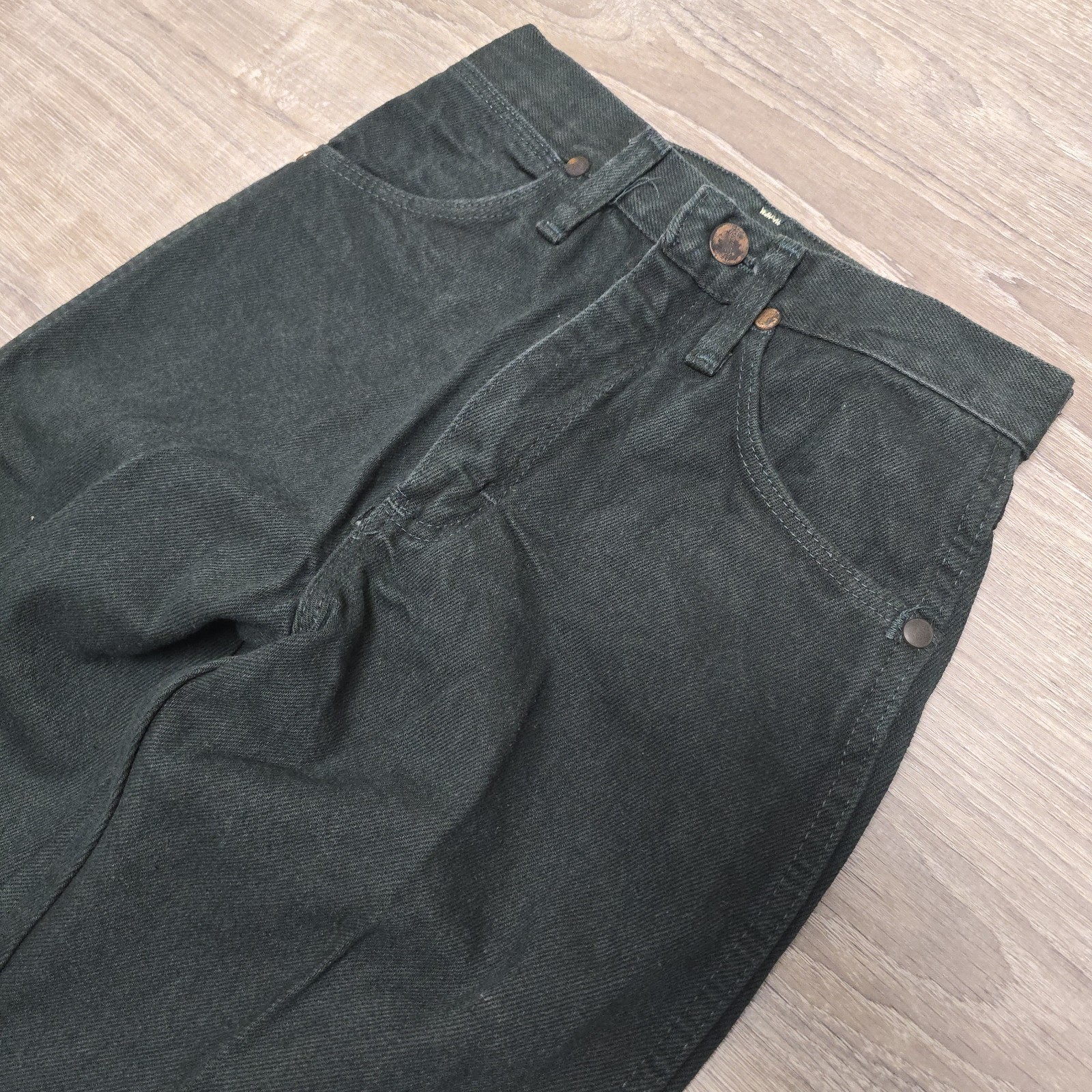 Vintage Wrangler Cowboy Cut 14MWZ Red Tag Jeans Women 0x34 Green USA Made NWT