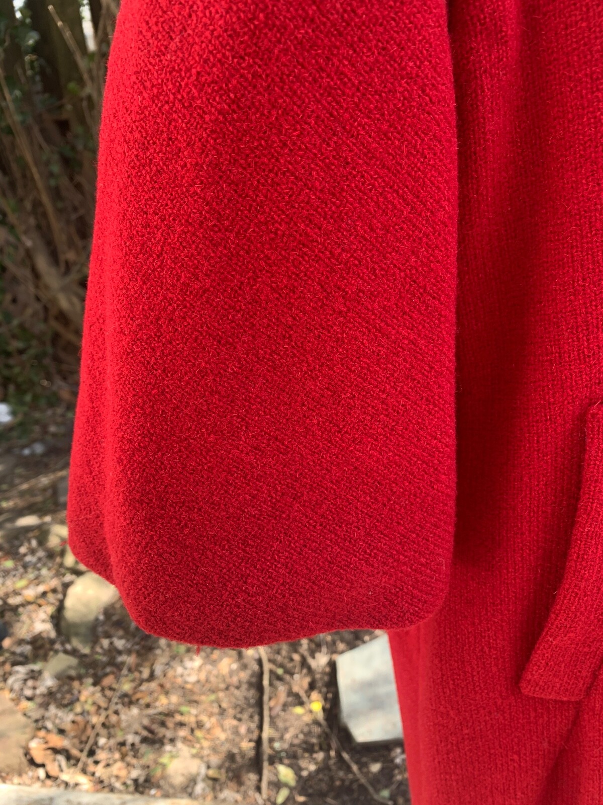 Vintage 1960s Designer Geoffrey Beene Bell Sleeve Red Wool Mod Dress
