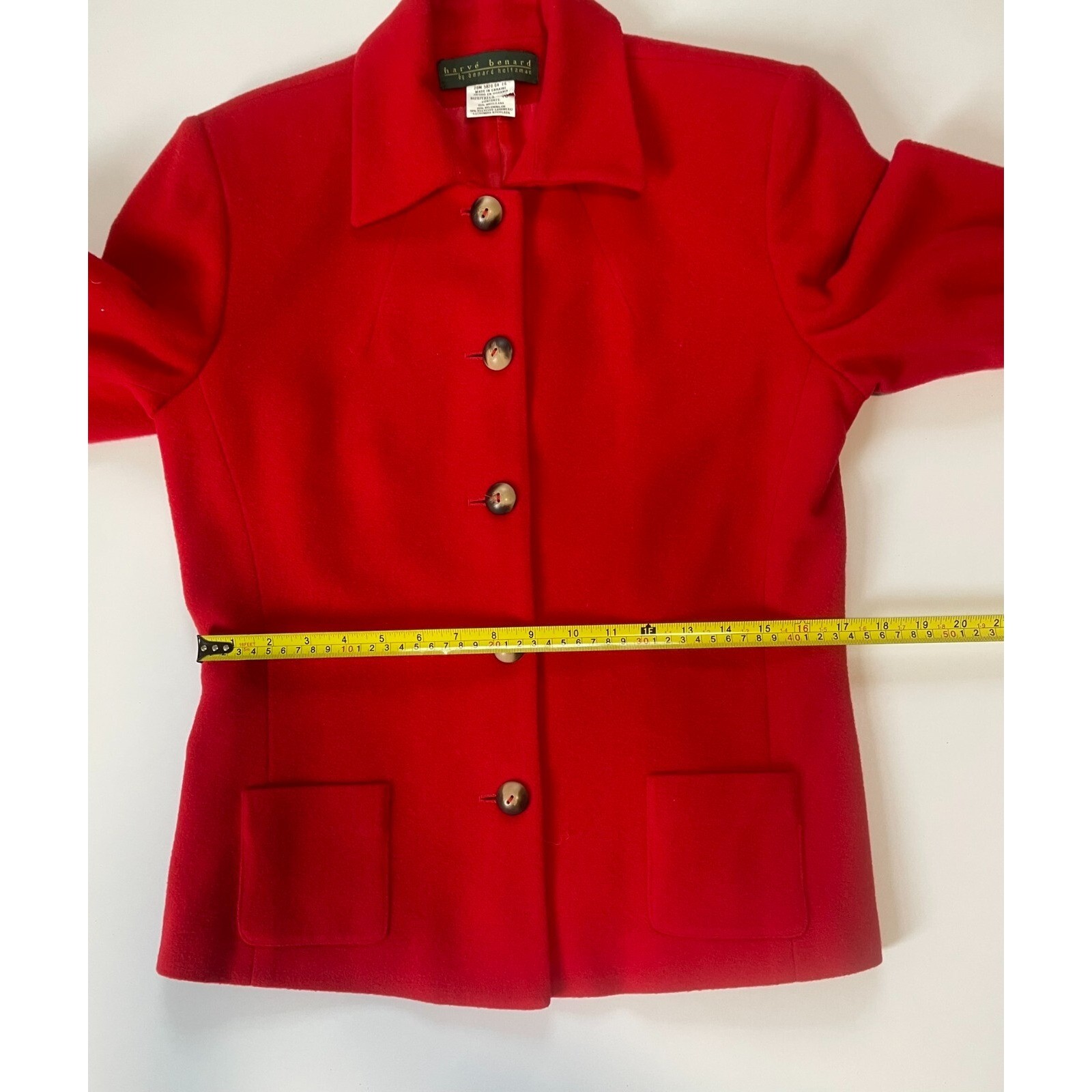 Harve Benard by Holtzman Women’s Red Wool Cashmere Blazer Nylon Lined Size 10