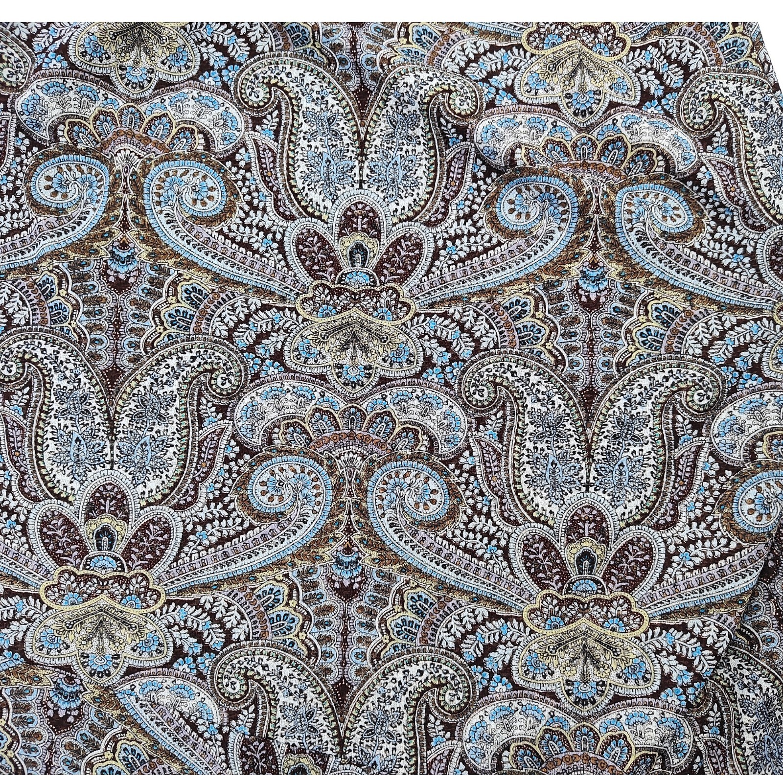 Vintage 90s Y2K Stretch Paisley Skirt Brown New York City Midi Whimsigoth M L