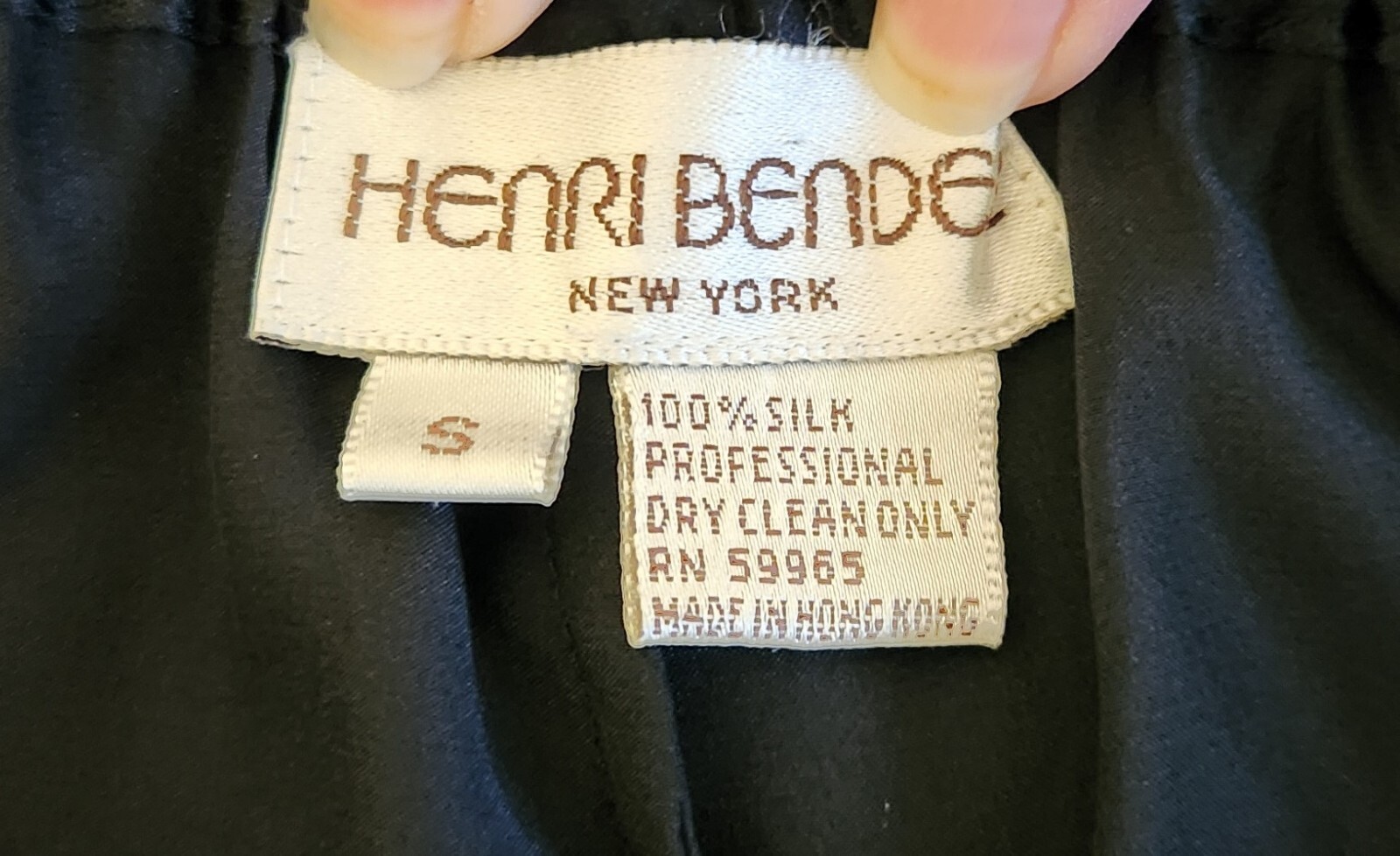 Vintage Henri Bendel Black 100% Silk Elastic Waist Lingerie Pajama Pant Size S