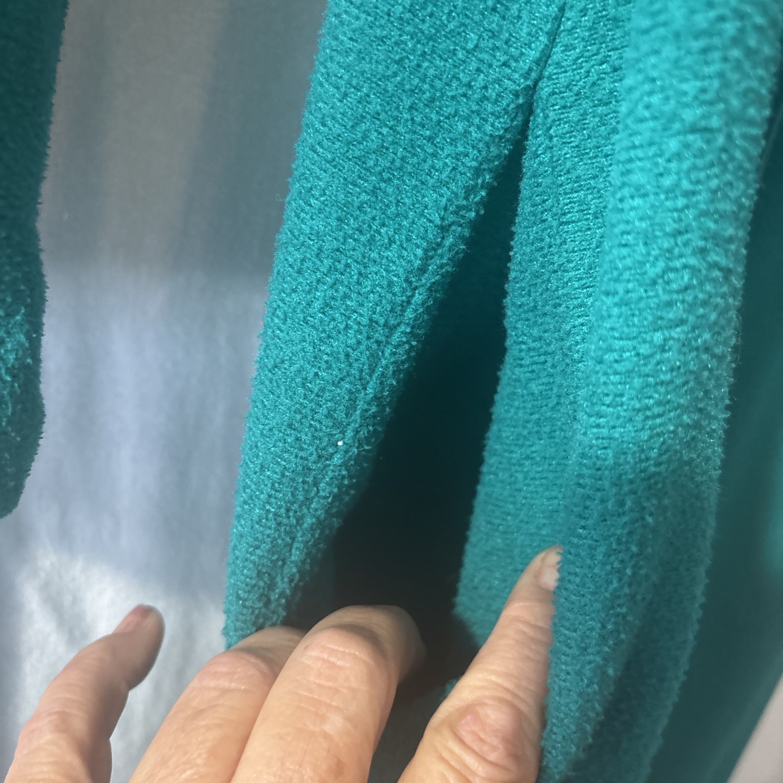 Vintage 60’s/70’s Women’s Emerald Green Fleece Long Bathrobe Grannycore Size M
