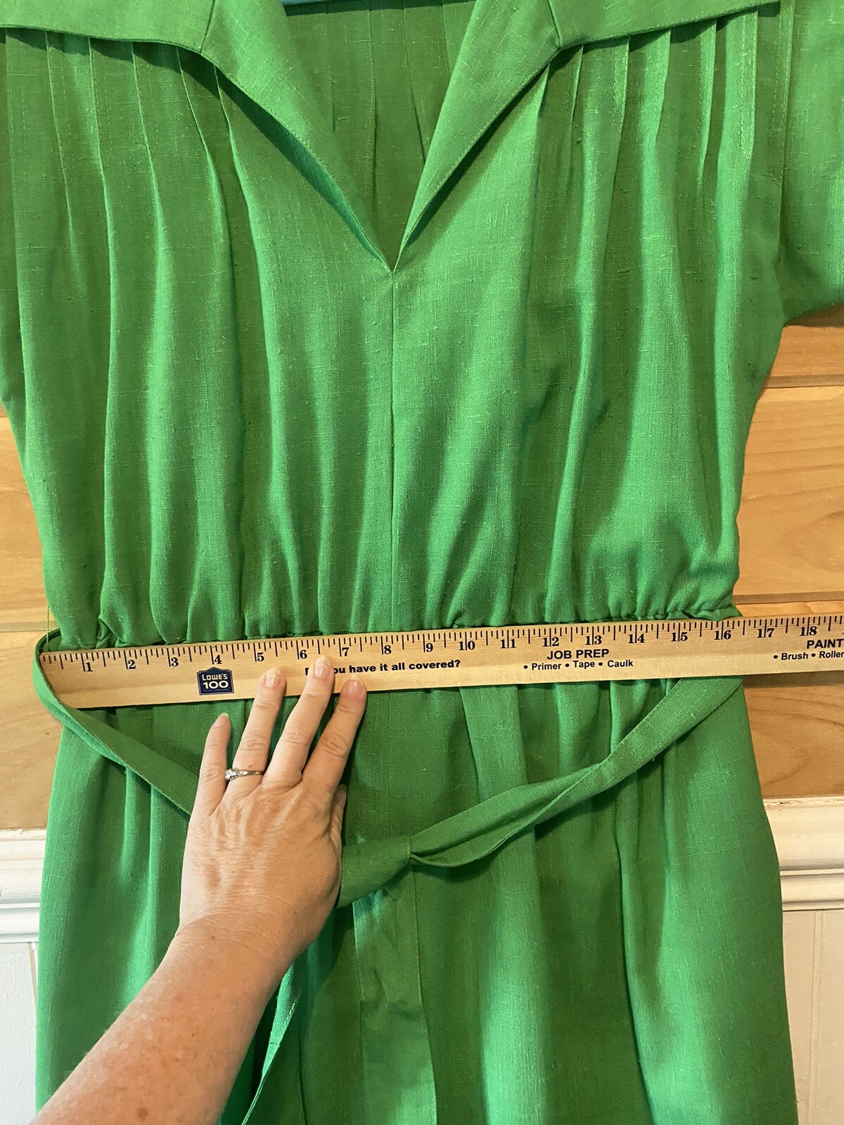VTG S. Howard Hirsch Belted Pullover Day Dress 70’s Collar Large