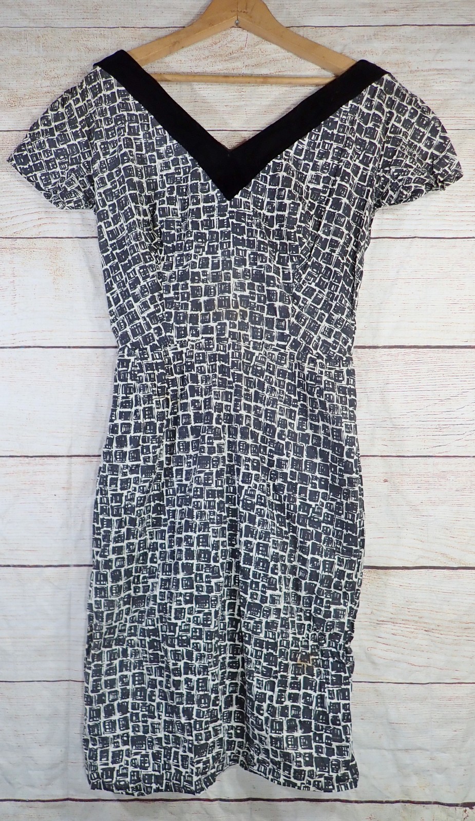 Rare Vintage 60’s 70s Marie Leavell Dallas Mid-Century GoGo Mod Sheath Dress S/M