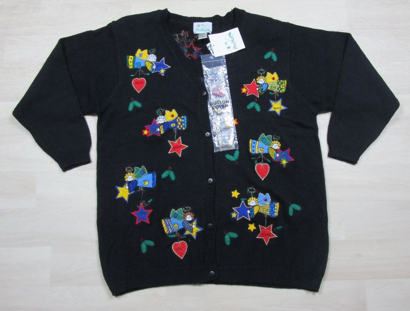 NWT Vintage Y2K Quacker Factory Cardigan Sweater Women’s (XL) Angels NEW