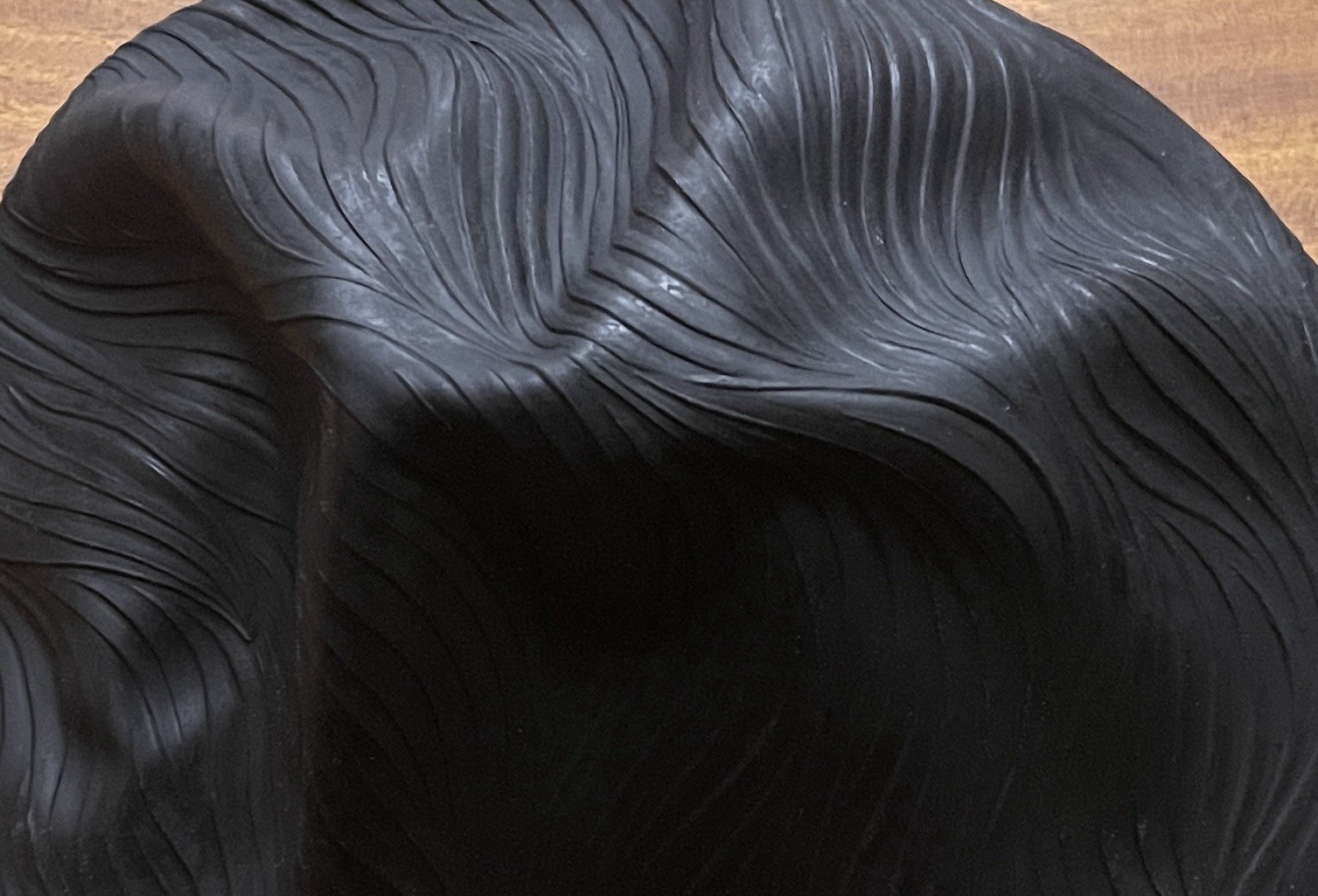 Vintage Black Rubber Swim Bathing Cap Swirl Design