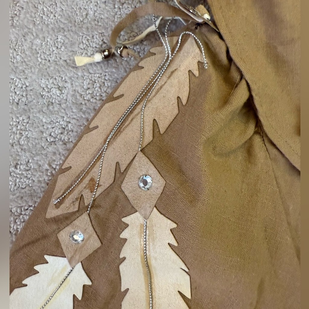 Vintage Bonjour Feather Embellished Blouse Native American Buffalo Western